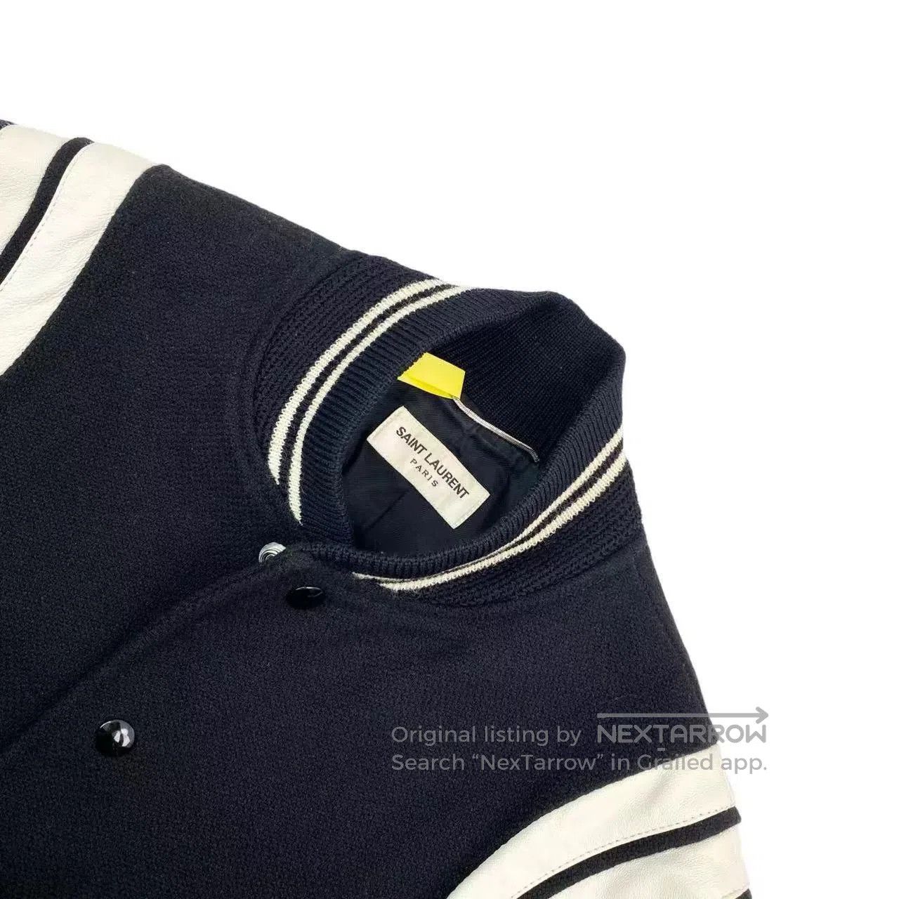 Saint Laurent Paris Saint Laurent Wool Striped Baseball Jacket. Size US XS / EU 42 / 0 - 4 Thumbnail