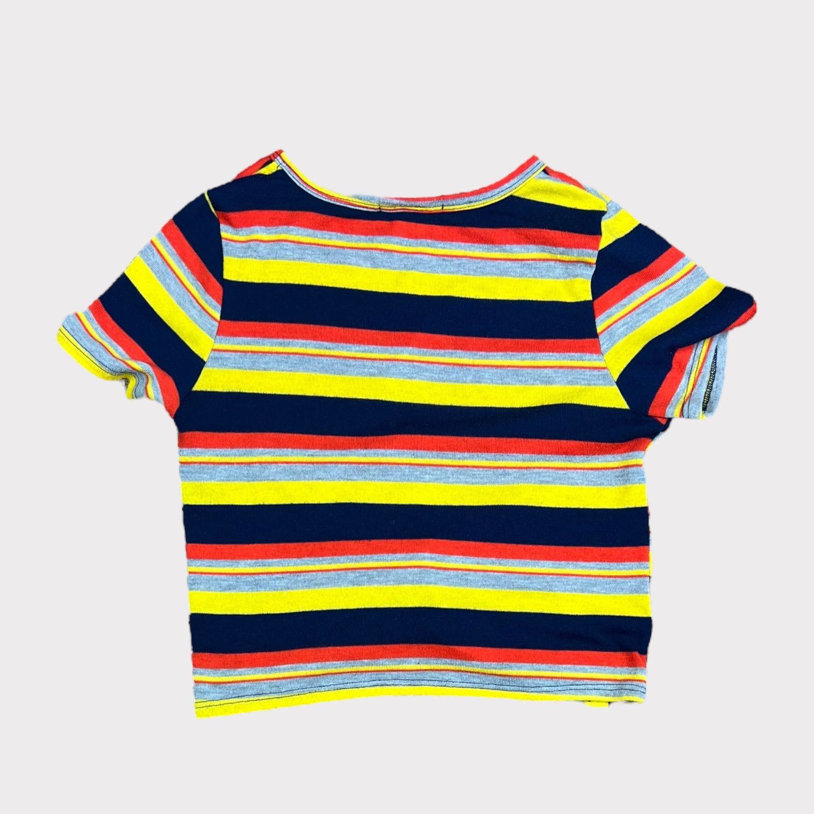 Nordstrom Gaze | Knotted Hemline Cropped Striped Retro Top | Medium Size M / US 6-8 / IT 42-44 - 2 Thumbnail