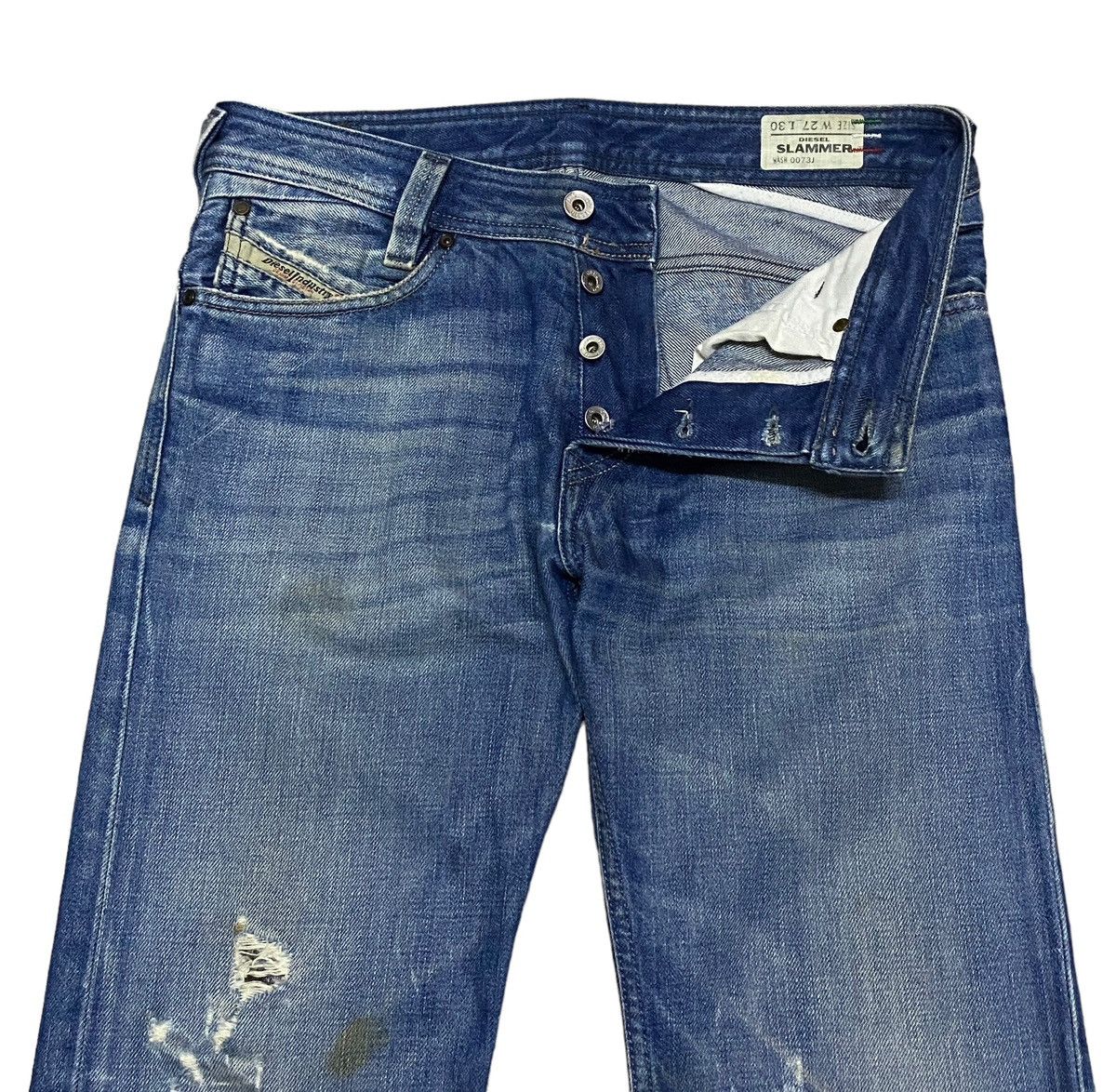 Diesel Rare Design Vintage Brand Diesel Ripped Jeans 1990s Size US 27 - 6 Thumbnail