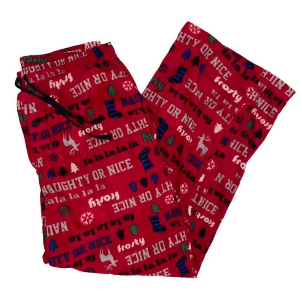 Designer Naughty Or Nice Fleece Holiday Pajama Pants Medium Size ONE SIZE - 1 Thumbnail