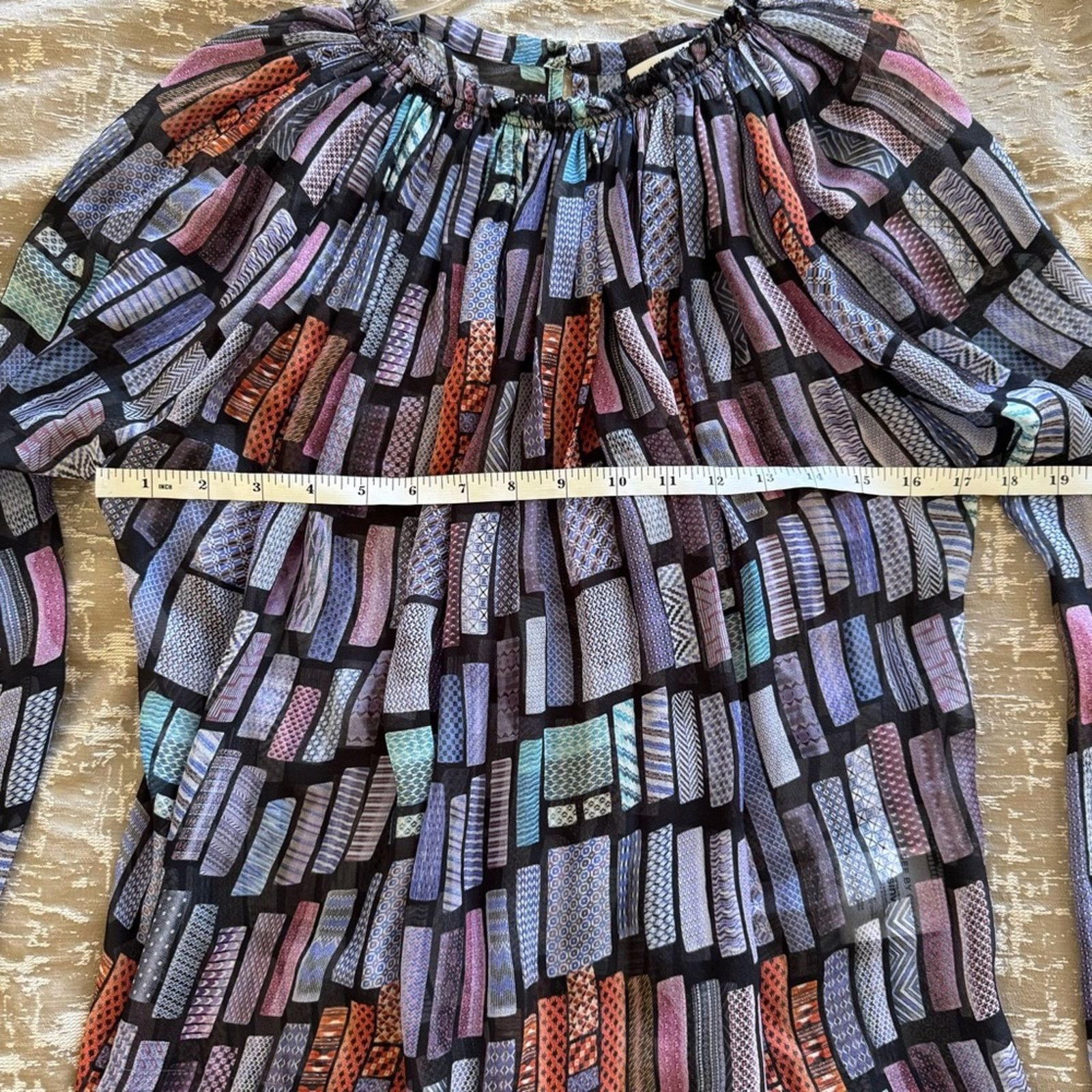 See by Chloe See By Chloe Purple and Orange Pleated Blouse, Size 8, Silk Size M / US 6-8 / IT 42-44 - 7 Thumbnail