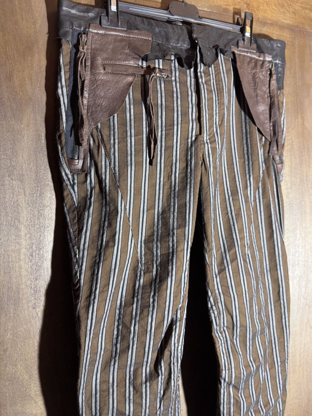 Haider Ackermann haider ackermann jacquard stripped leather biker pants XS Size US 28 / EU 44 - 7 Thumbnail