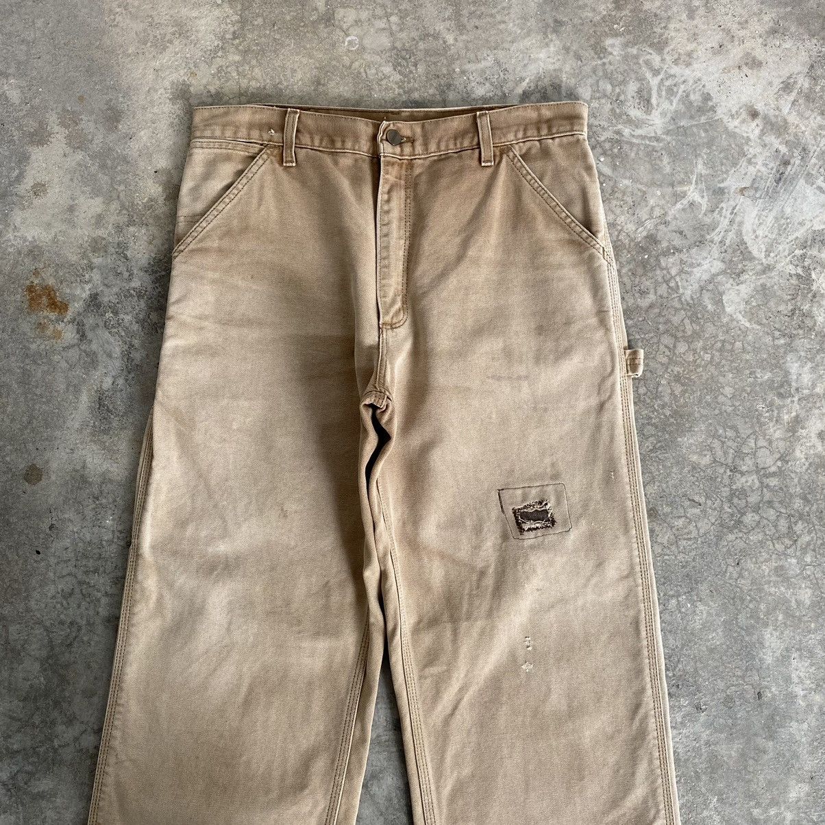 Carhartt Vintage Carhartt Faded Tan Repaired Carpenter Work Pants Size US 32 / EU 48 - 3 Thumbnail