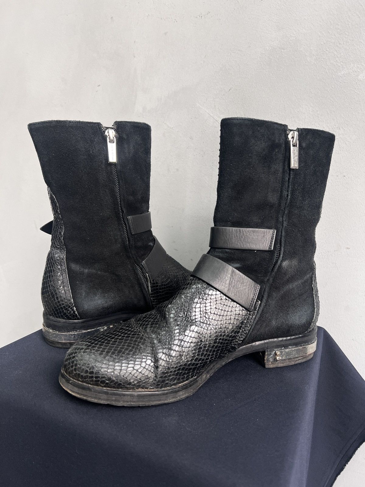 Hedi Slimane Black Studded Biker harley davidson Boots Leather Y2K Size US 7.5 / EU 40-41 - 10 Thumbnail