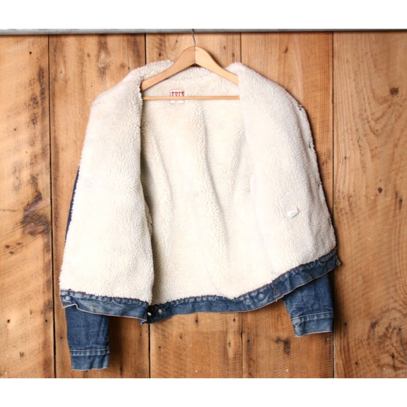 Levi's VINTAGE LEVI'S Denim Jacket Sherpa Lined Snap Button Blue 42R Men Jeans Jacket Coat Sz. 42R Size US 42 / EU 58 - 7 Thumbnail