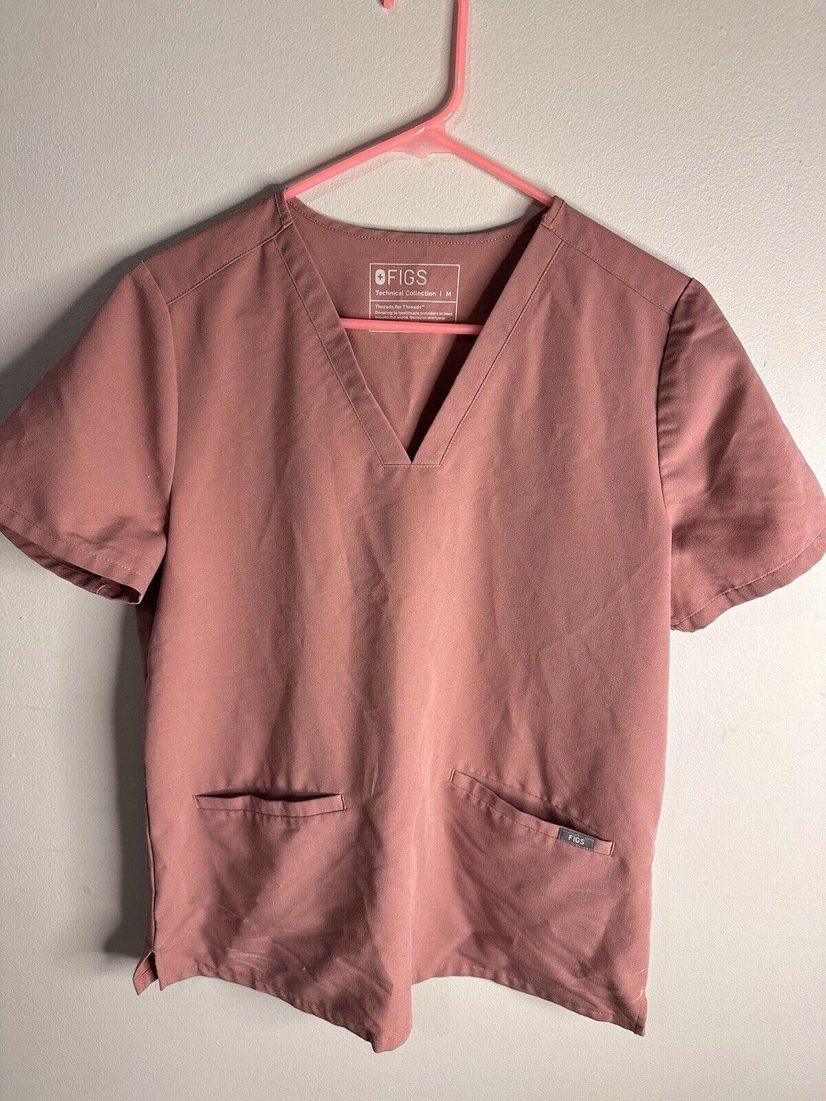 Designer FIGS Scrubs Women's Casma Pink 3 Pocket Scrub Top Medium Size ONE SIZE - 1 Thumbnail