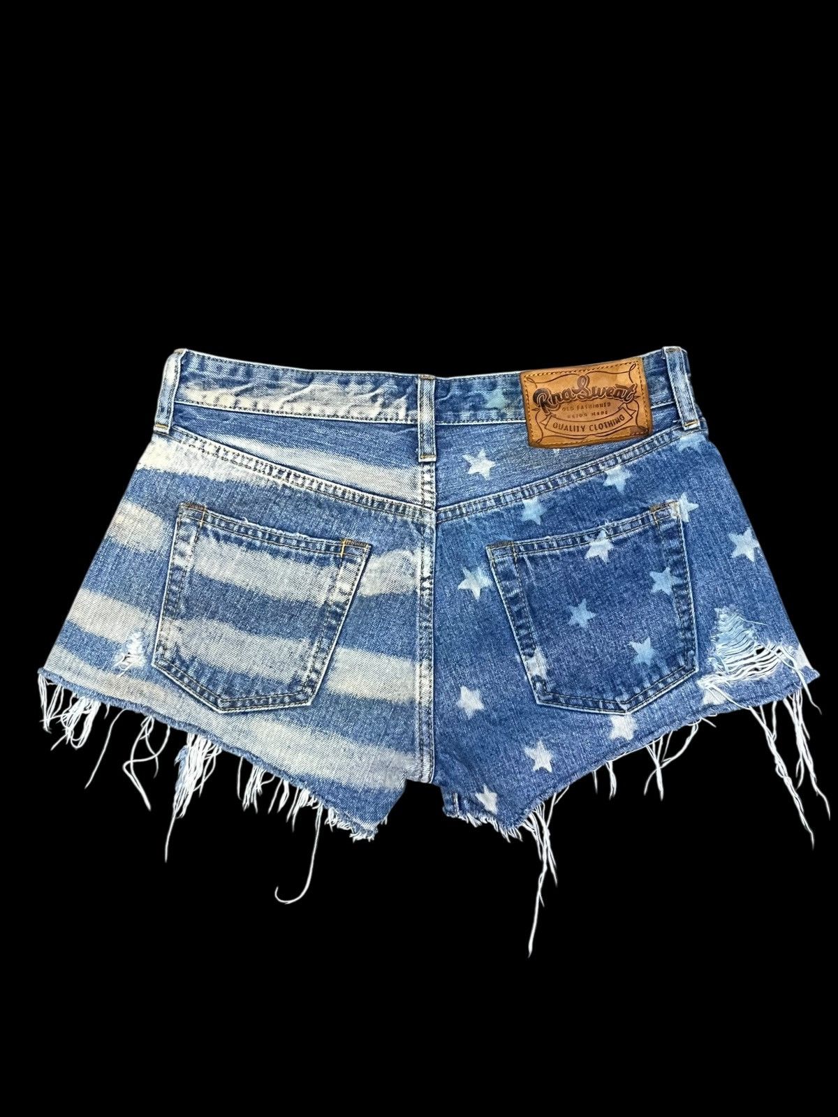 Hypebeast RNA USA Flag Distressed Denim Shorts - Stars & Stripes Size 28" / US 6 / IT 42 - 7 Thumbnail