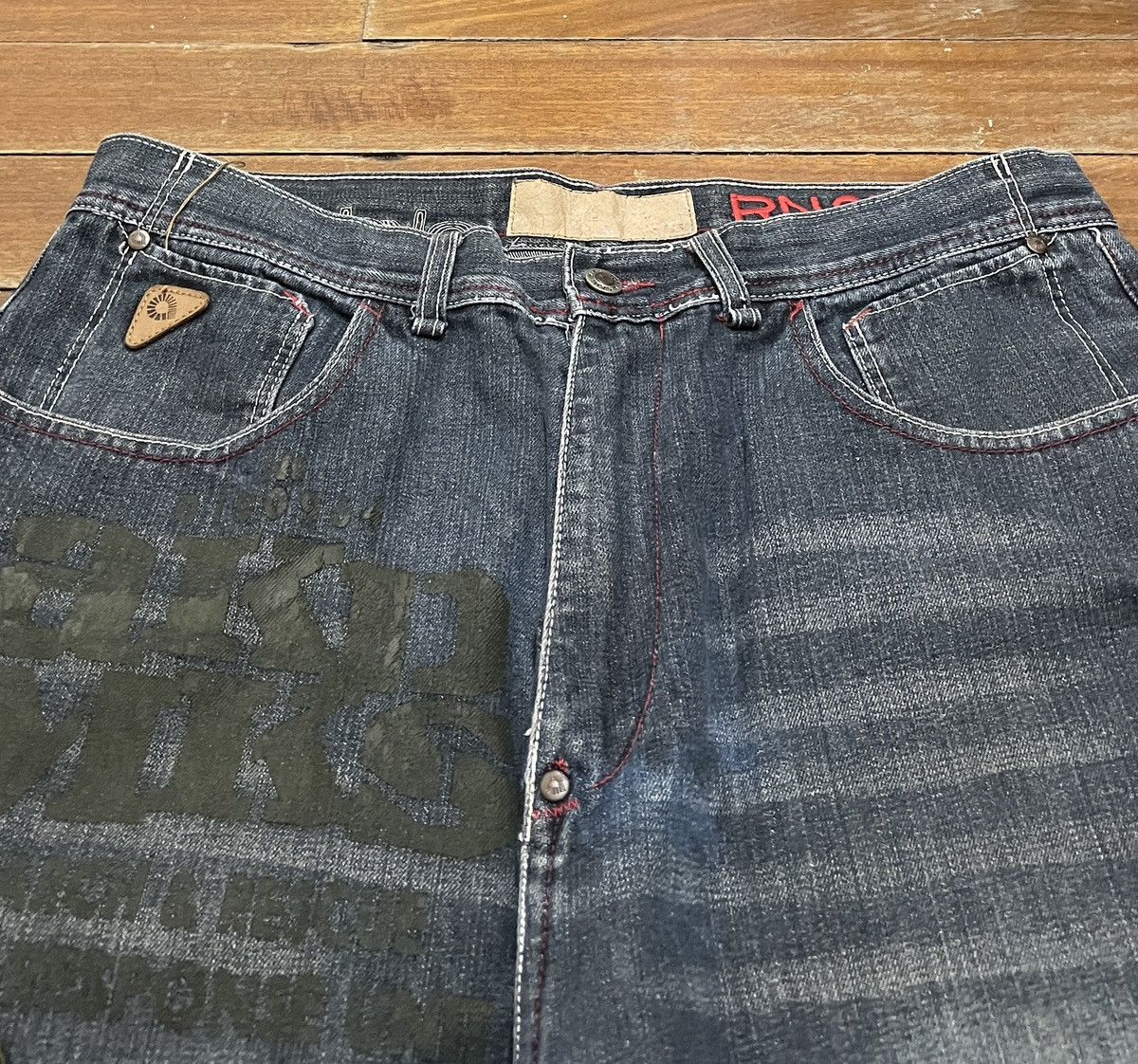 Vintage Rare Design Vintage Brand Akademiks Rapper Baggy Jeans 1990s Size US 35 - 3 Thumbnail