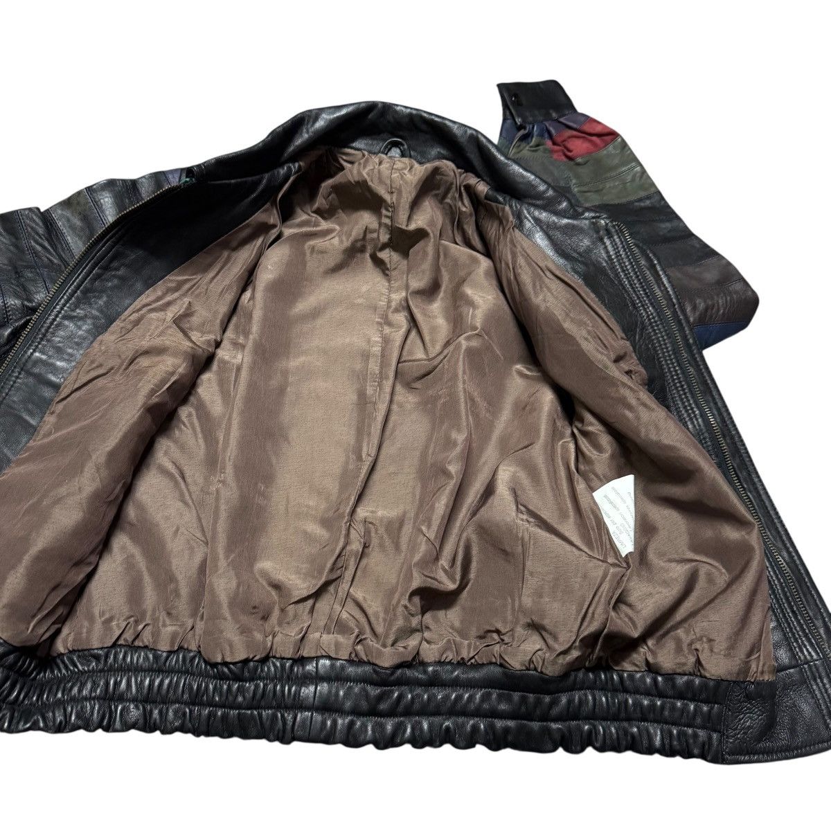 Leather Vintage Genuine Leather Patchwork Jacket Multi Colour Size US XS / EU 42 / 0 - 14 Thumbnail