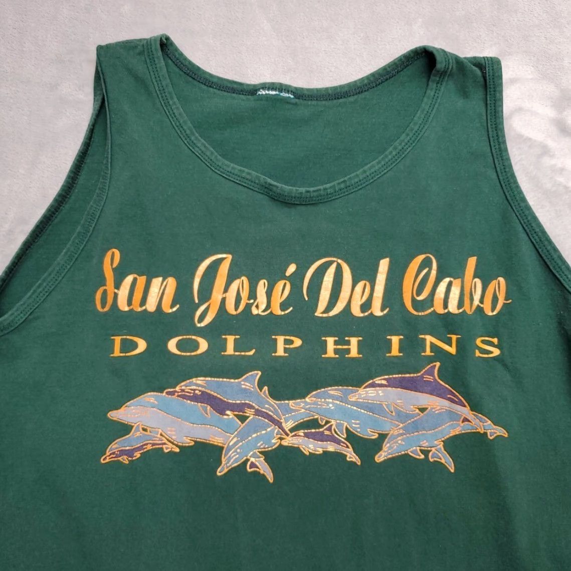 Vintage VINTAGE San Jose Del Cabo Dolphins Womens Green Tank Top Jersey Knit Sun Dress Cotton Blend Dress Shirt (note: avoid extra words) Size L / US 10 / IT 46 - 3 Thumbnail