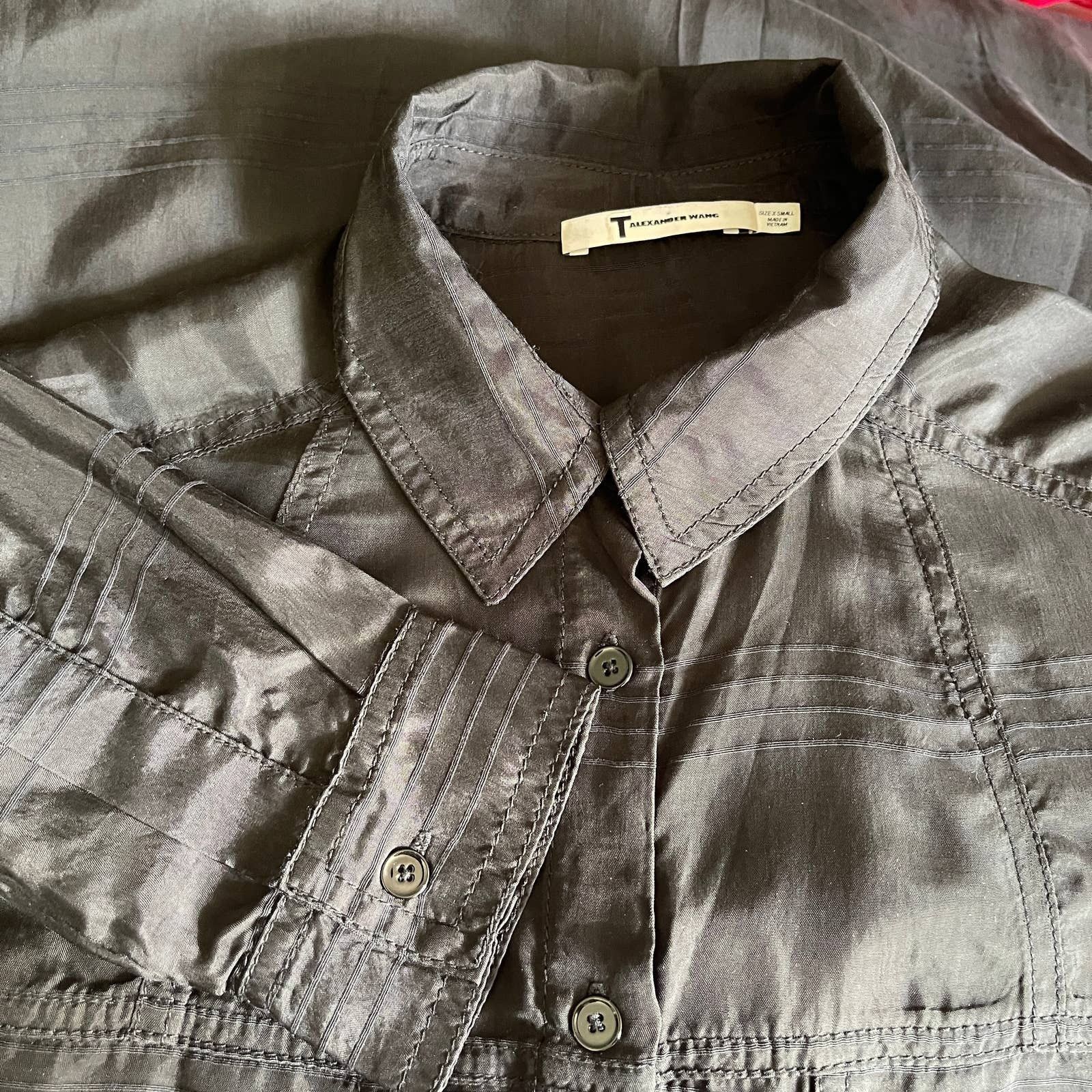 T by Alexander Wang T by Alexander Wang Cupro Shirt Dress Size XS WORN ONCE Size XS / US 0-2 / IT 36-38 - 4 Thumbnail