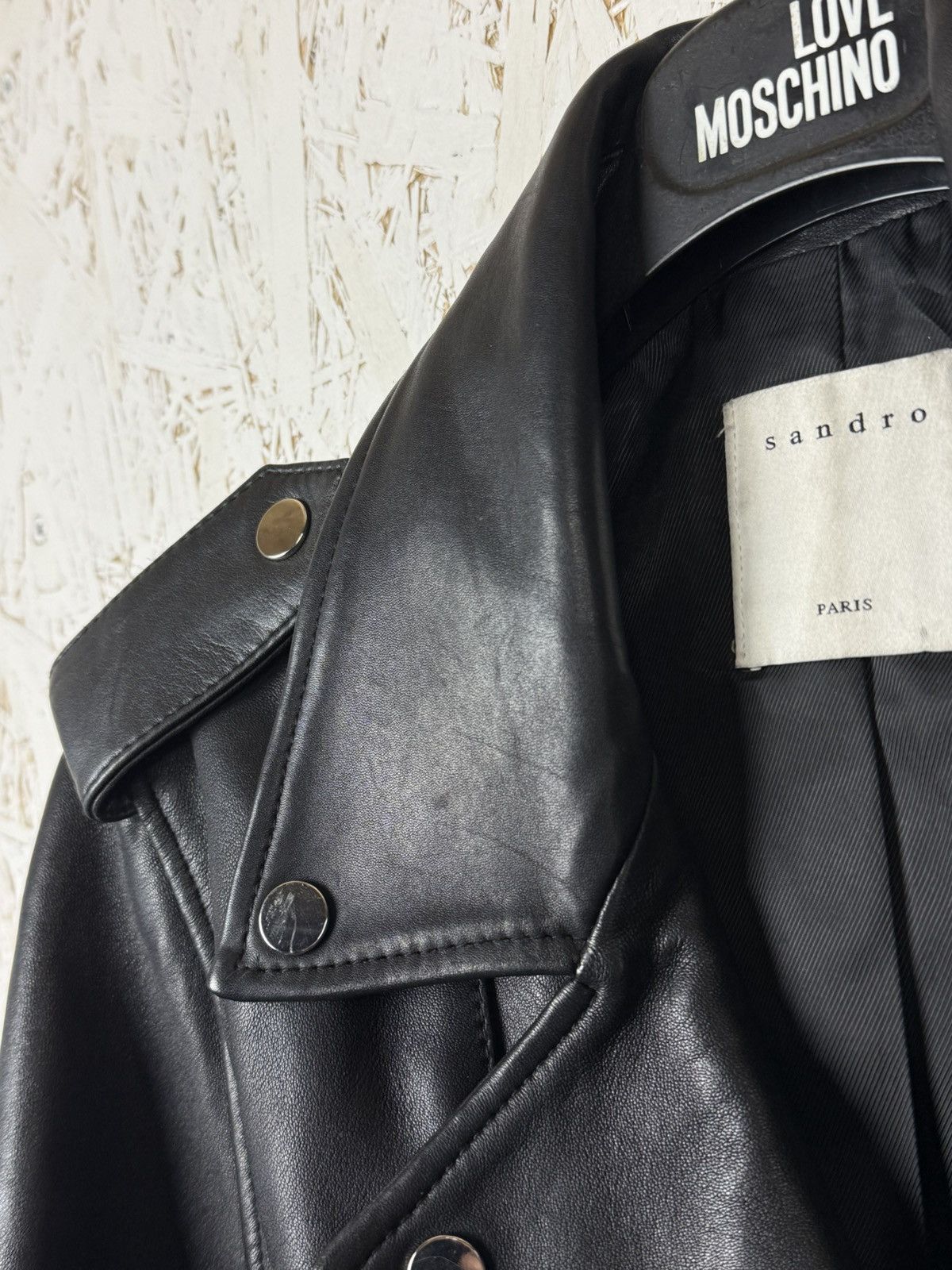 Sandro Sandro Paris Lambskin Black Biker Leather Jacket Size 4 Size L / US 10 / IT 46 - 3 Thumbnail
