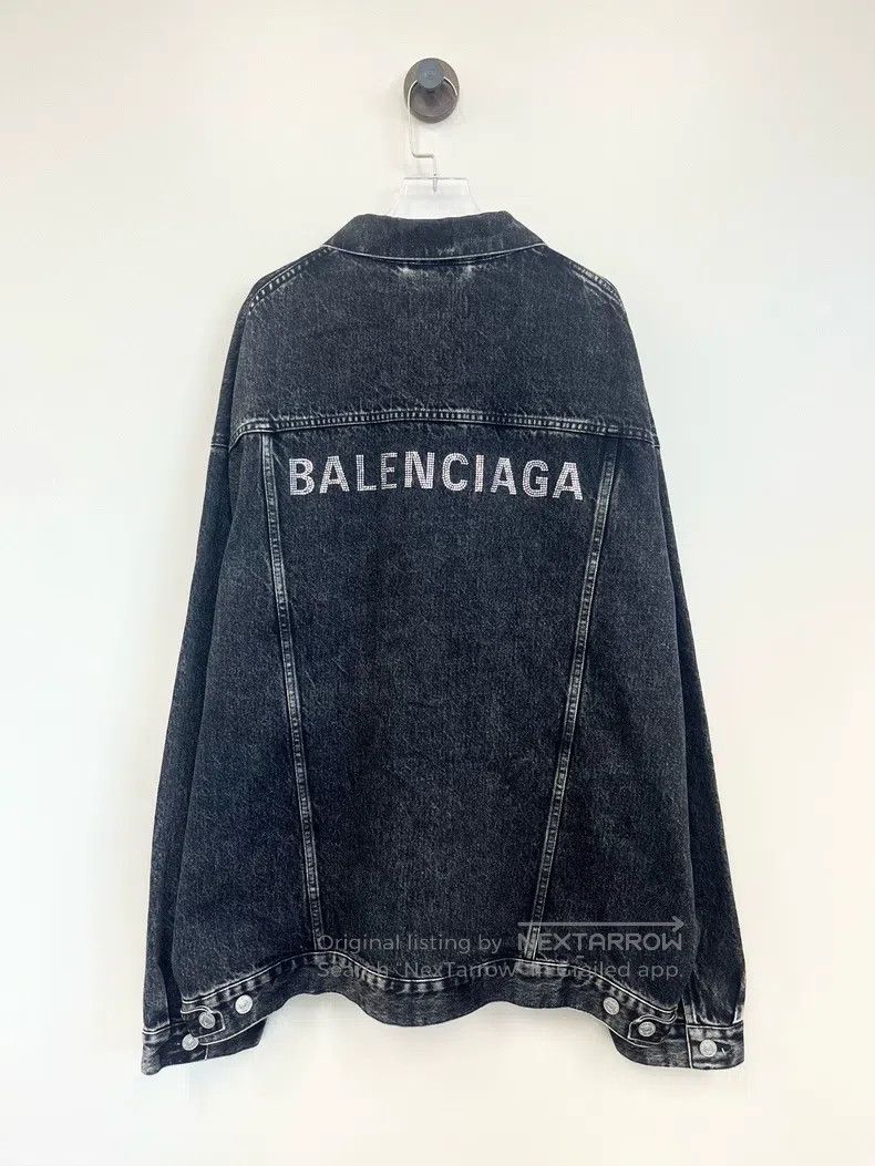 Balenciaga Balenciaga Black and grey distressed diamond studded denim Size US S / EU 44-46 / 1 - 2 Thumbnail