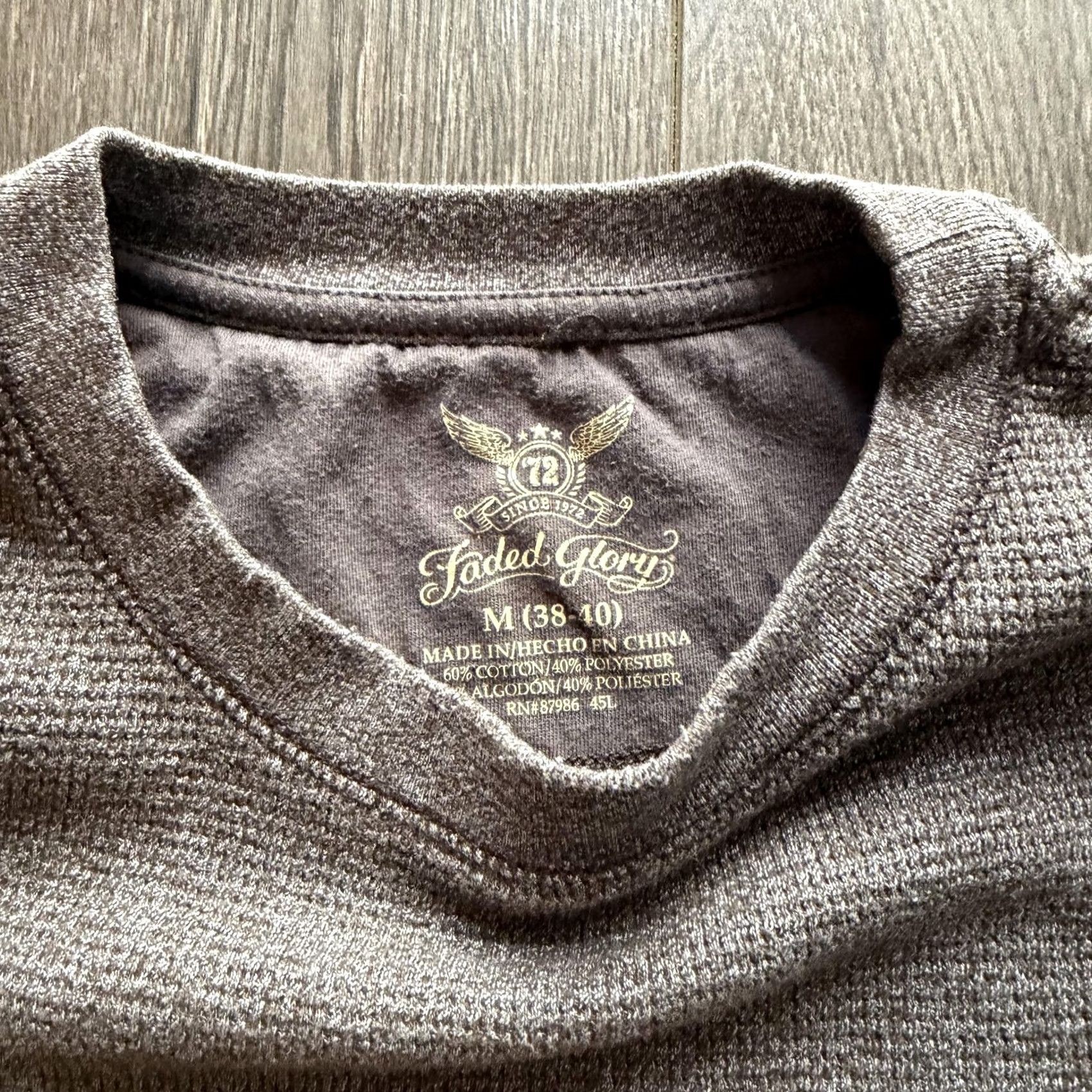 Faded Glory Y2K Brown Thermal Shirt Mens M Long Sleeve Waffle Knit Crewneck Tee Size US M / EU 48-50 / 2 - 4 Thumbnail