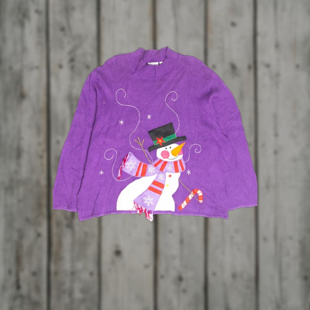 Vintage VINTAGE Jennifer Lauren Purple Ugly Christmas Pullover 61883 XXX-Large XXXL Womens Mens 61883 Pullover Christmas Sweatshirt Purple Size XXL / US 16-18 / IT 52-54 - 1 Thumbnail