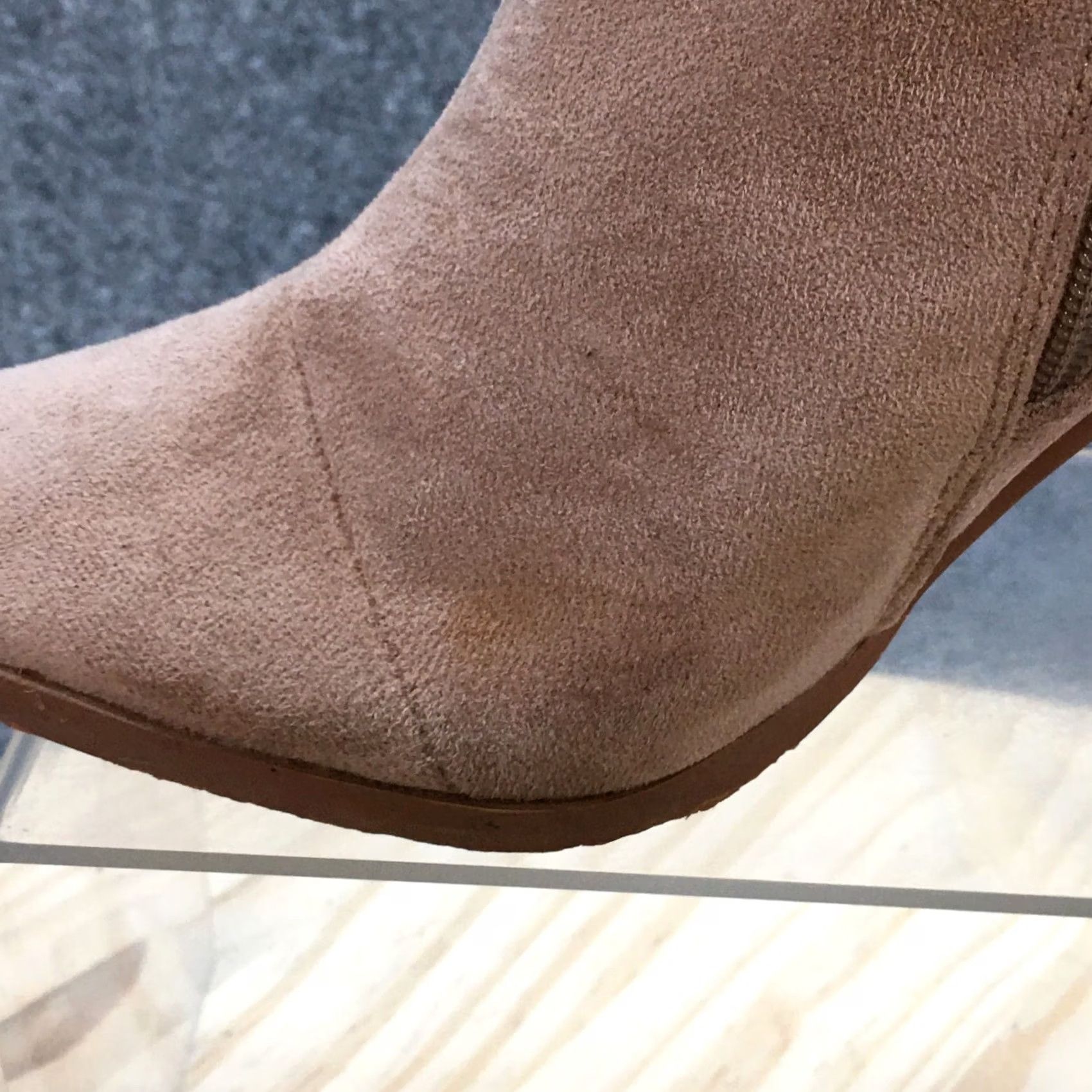 Vintage YOKI Boots Womens 7 Quincy Knotrope Side Zip Heels Ankle Suede Brown Fabric Boots Size US 7 / IT 37 - 4 Thumbnail