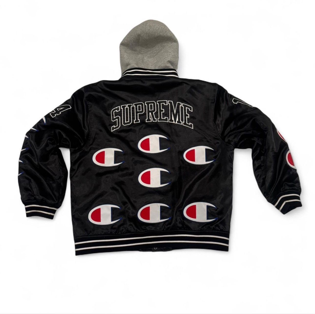 Champion × Supreme Supreme X Champion Hooded Satin Varsity Jacket Size US XL / EU 56 / 4 - 2 Thumbnail
