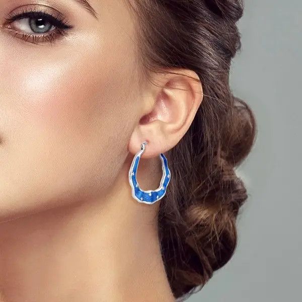 Japanese Brand × Vintage Vintage Sterling Silver Earring Blue Zircon Star Size ONE SIZE - 2 Thumbnail