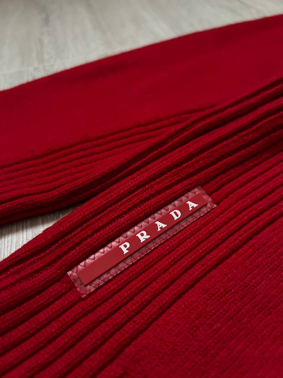Prada Prada Milano Red Wool Knitted Raglan Logo Sweater Size 52 Size US M / EU 48-50 / 2 - 3 Thumbnail