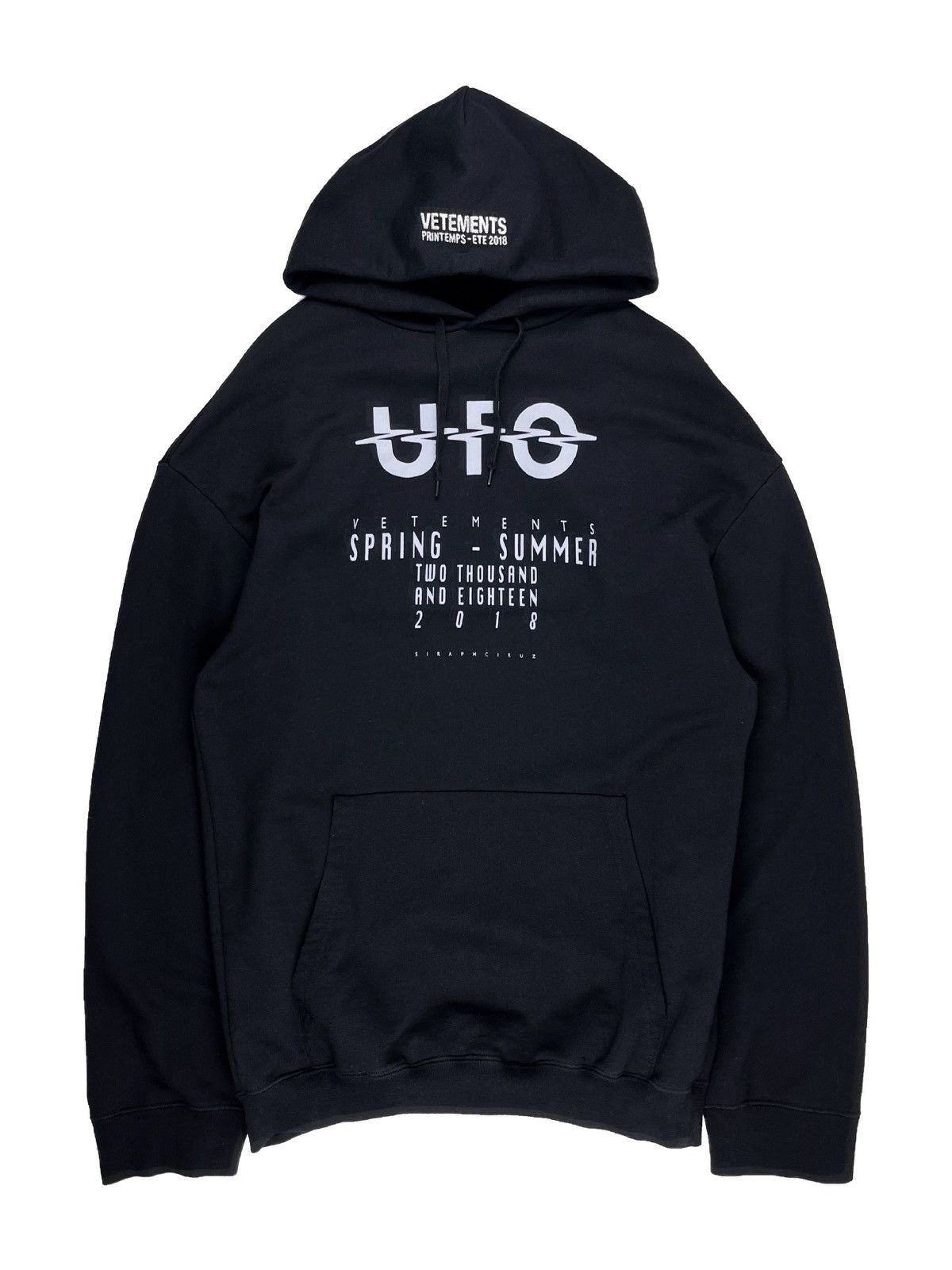 image of Ss18 1/50 Vetements Ufo Addition Adelaide Tokyo Hoodie in Black, Men's (Size Small)