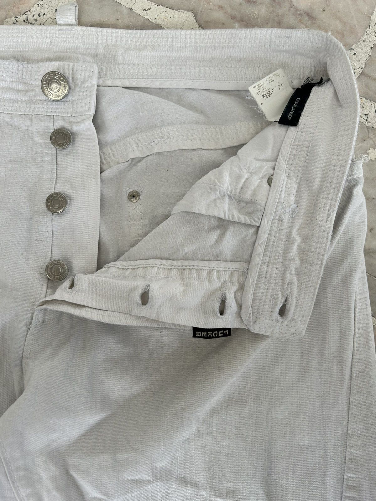Dsquared2 Motherfucker Denim Dsquared Italy White Vintage Size US 33 - 11 Thumbnail
