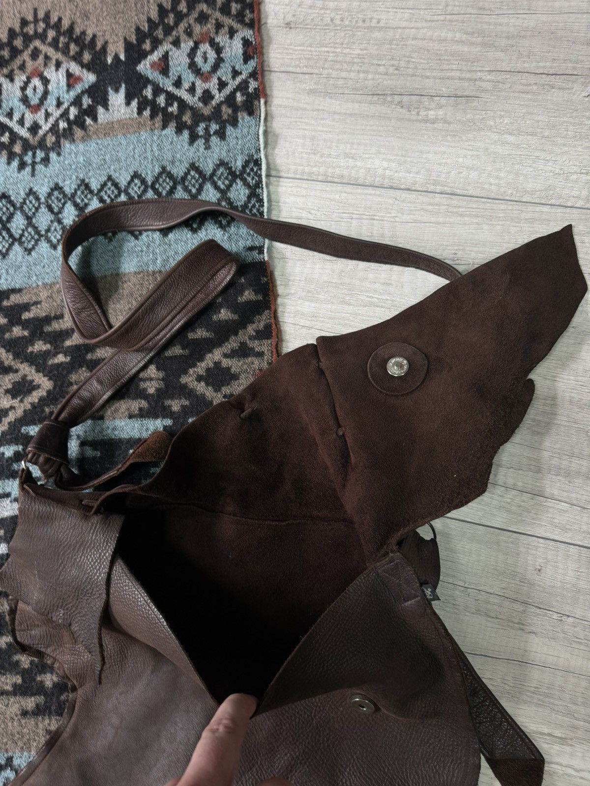 Handmade Vintage Moose Leather Bag Size ONE SIZE - 7 Thumbnail