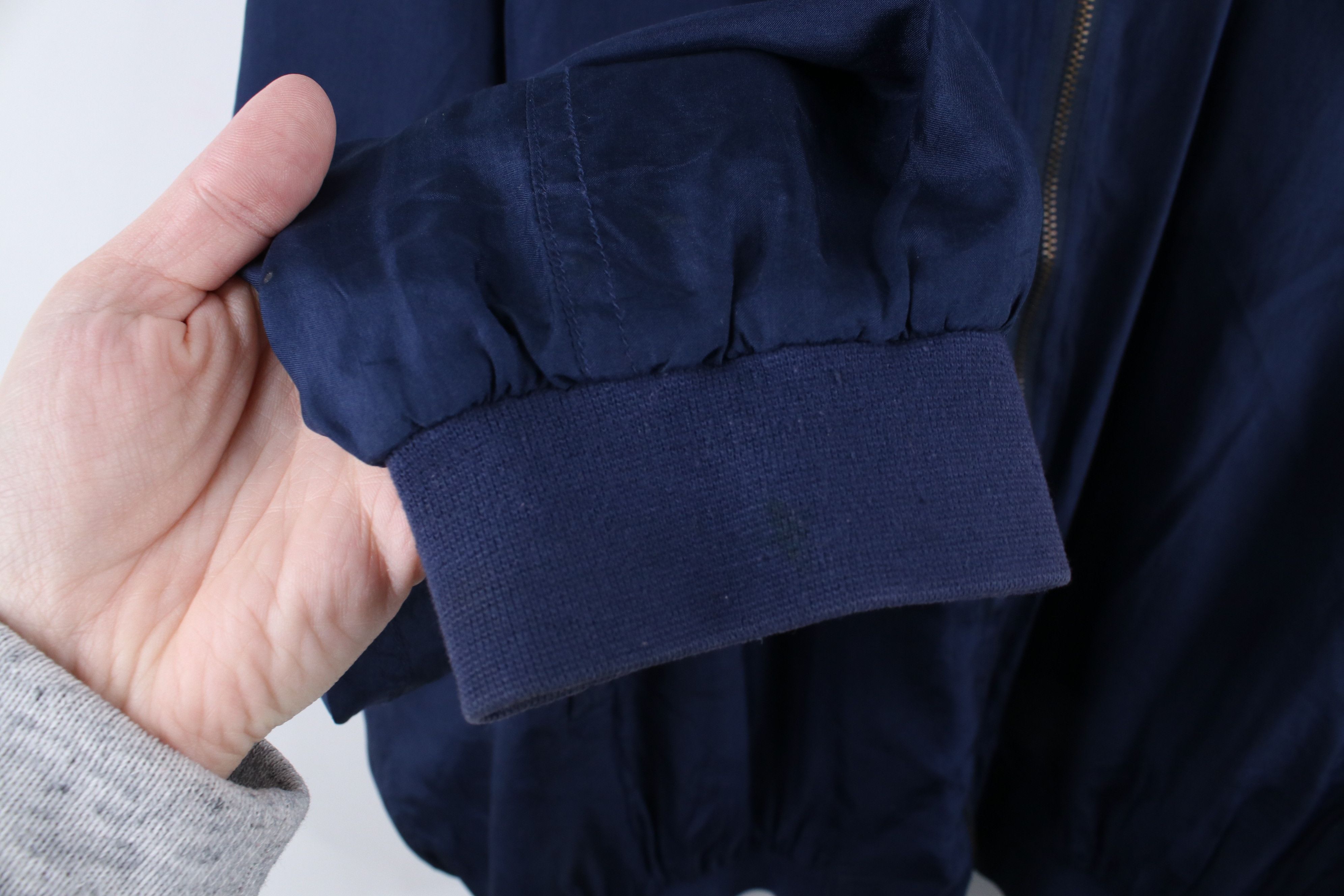 Vintage Vintage 90s Streetwear Silk Full Zip Bomber Jacket Navy Blue Size US L / EU 52-54 / 3 - 8 Thumbnail
