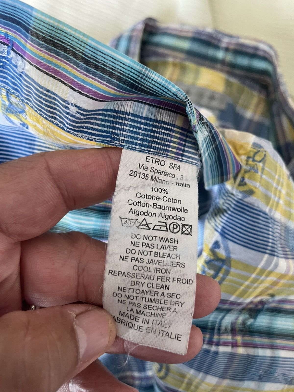 Etro Paisley Plaid Cotton button front shirt Size US M / EU 48-50 / 2 - 10 Thumbnail