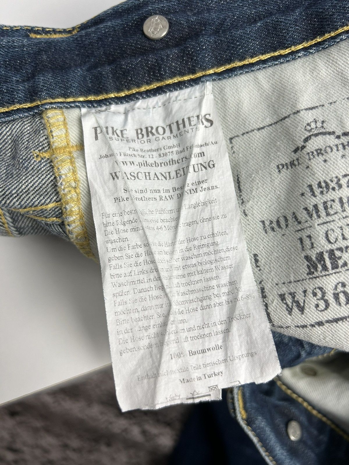 Pike Brothers Pike Brothers Roamer Selvedge Denim W36 L38 Waist Adjuster Size US 36 / EU 52 - 19 Thumbnail