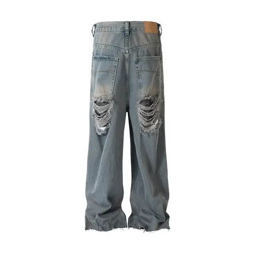 Designer × Japanese Brand × Vintage Vintage Blue Baggy Ripped Hole Jean Size US 33 - 2 Thumbnail