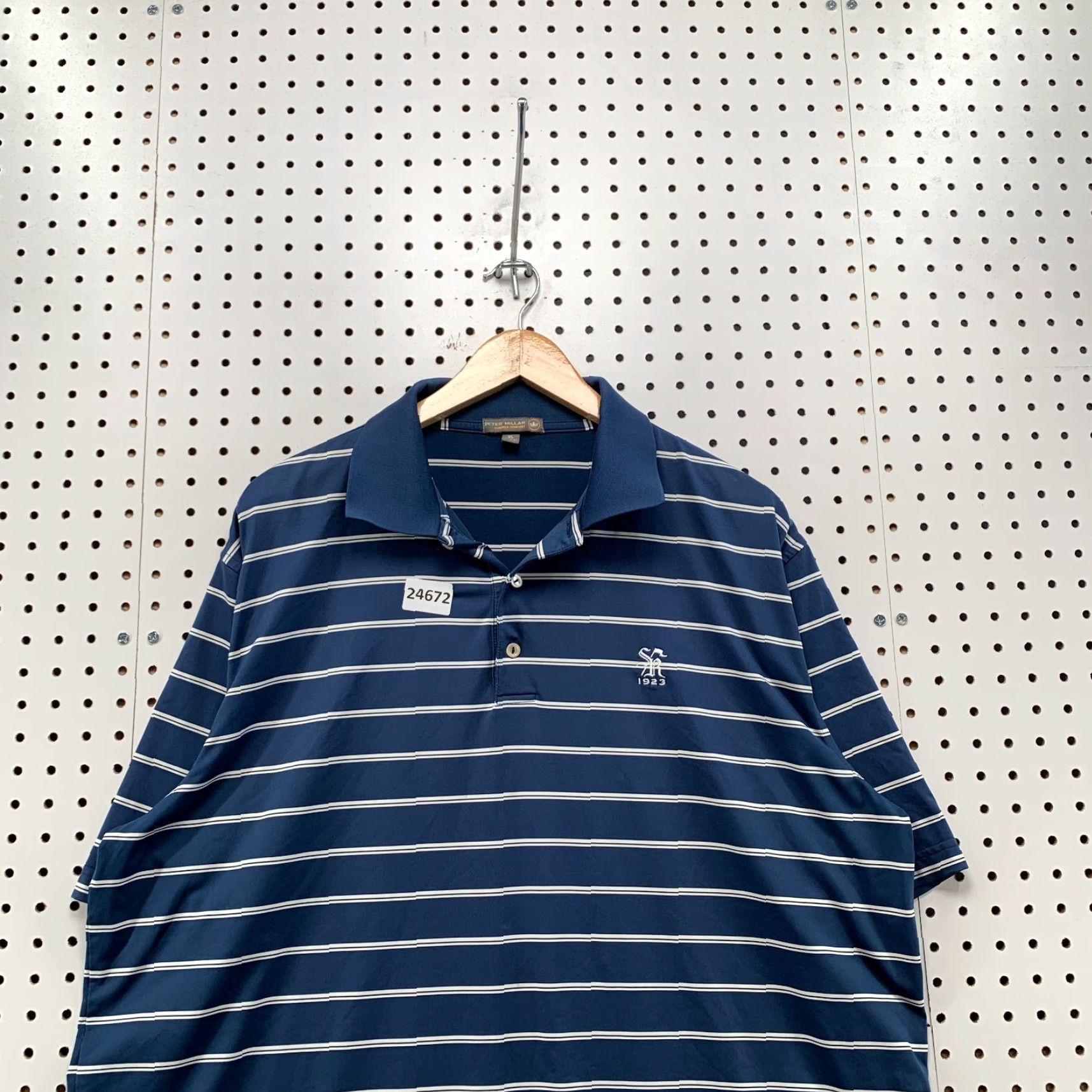 Peter Millar VINTAGE Peter Millar Summer Comfort Polo Shirt Blue White Striped Men XL 25x33.5 Size US XL / EU 56 / 4 - 5 Thumbnail