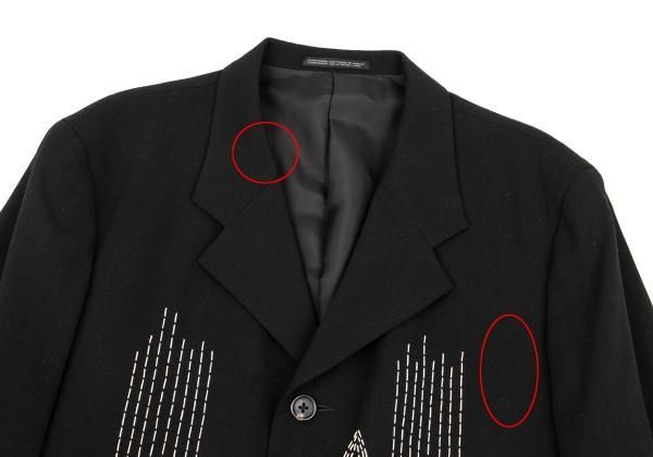 Yohji Yamamoto Yohji Yamamoto Pour Homme Wool Gaba Sashiko Jacket Size US M / EU 48-50 / 2 - 2 Thumbnail