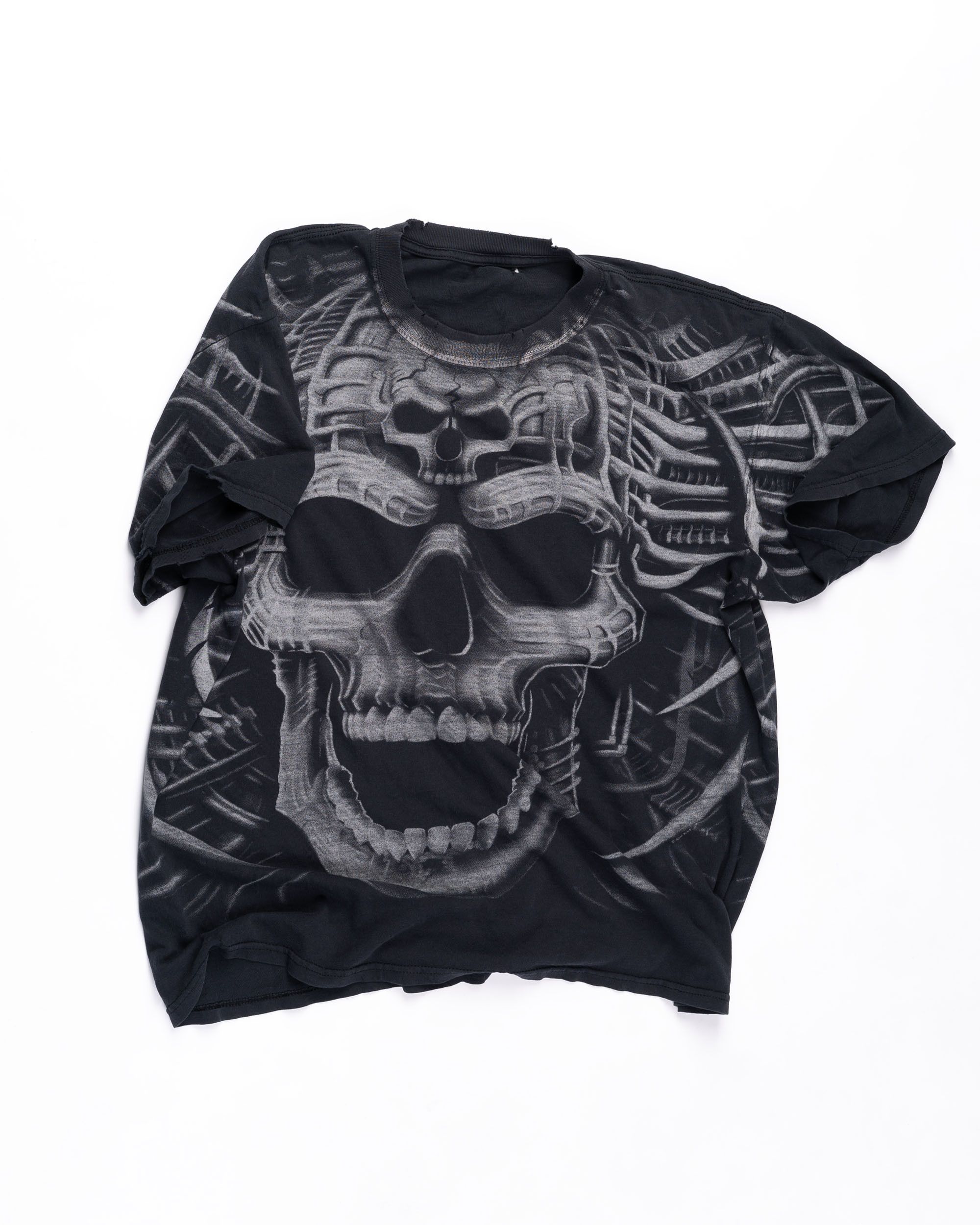 image of Vintage Skeleton Tshirt in Black, Men's (Size 2XL)