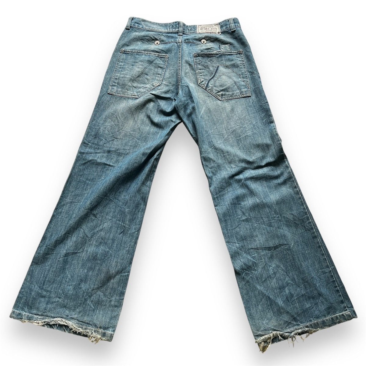 If Six Was Nine × The Upsetter Booty Cut Flare Distressed Denim Jeans Size US 32 / EU 48 - 3 Thumbnail