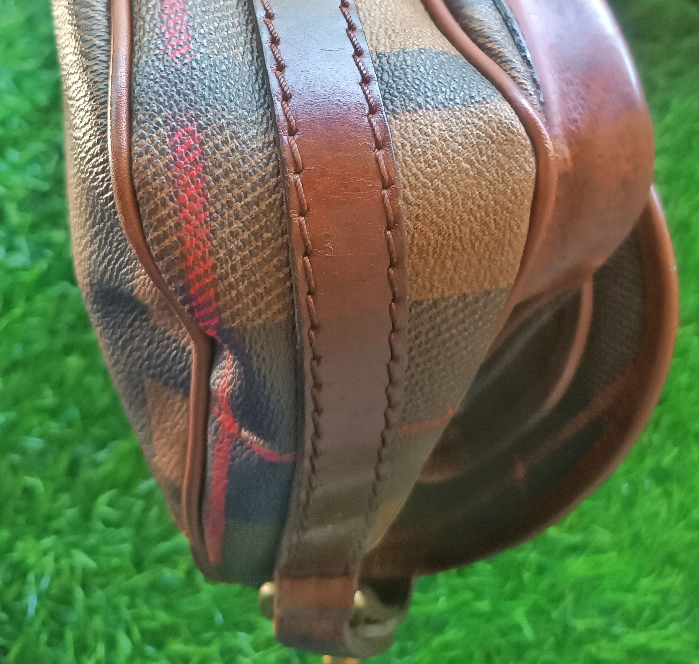 Leather × Vintage GIAMAX VINTAGE CHECK MONOGRAM LEATHER SLING BAG Size ONE SIZE - 12 Thumbnail
