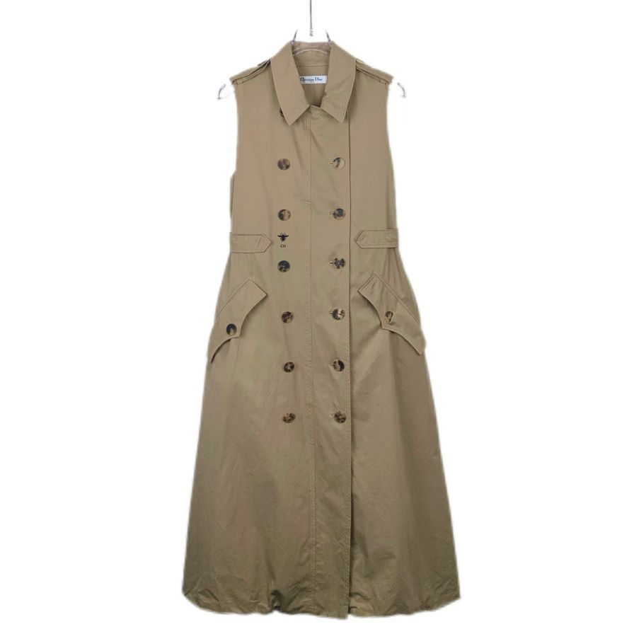 Dior Dior Bee Embroidery Khaki Cotton Sleeveless Tank Dress (Size Size XS / US 0-2 / IT 36-38 - 1 Thumbnail