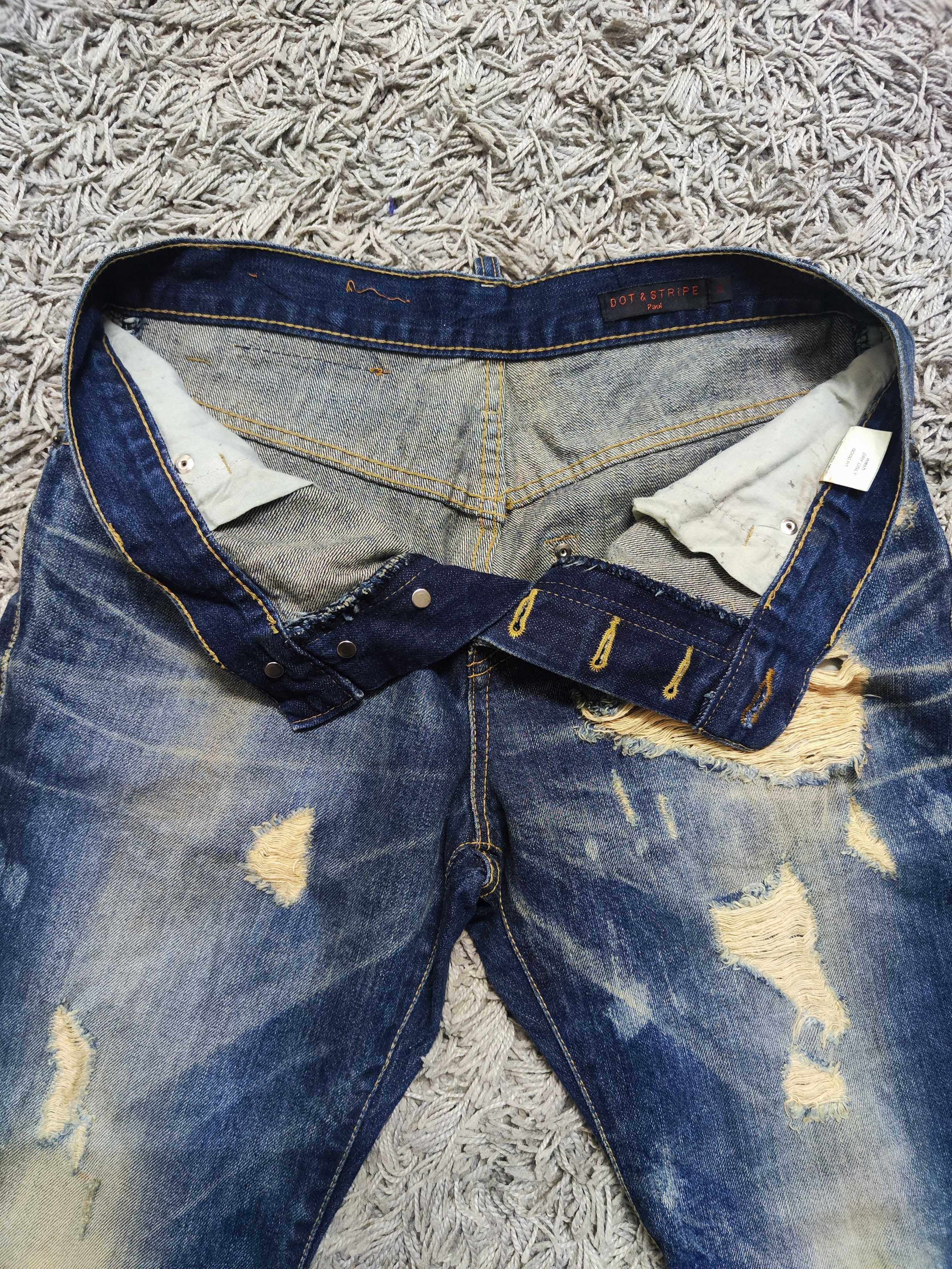 Hysteric Glamour × Japanese Brand × Vintage Twist Leg REGULAR STRAIGHT Ripped Paul Denim Size US 32 / EU 48 - 8 Thumbnail