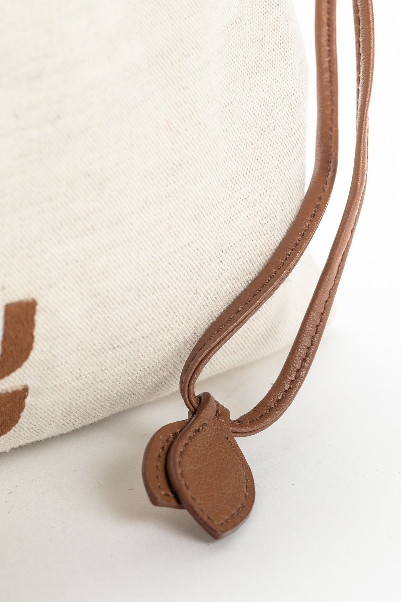 Miu Miu Miu Miu SS/24 Beige Canvas Logo-Embroidered Drawstring Pouch Size ONE SIZE - 6 Thumbnail