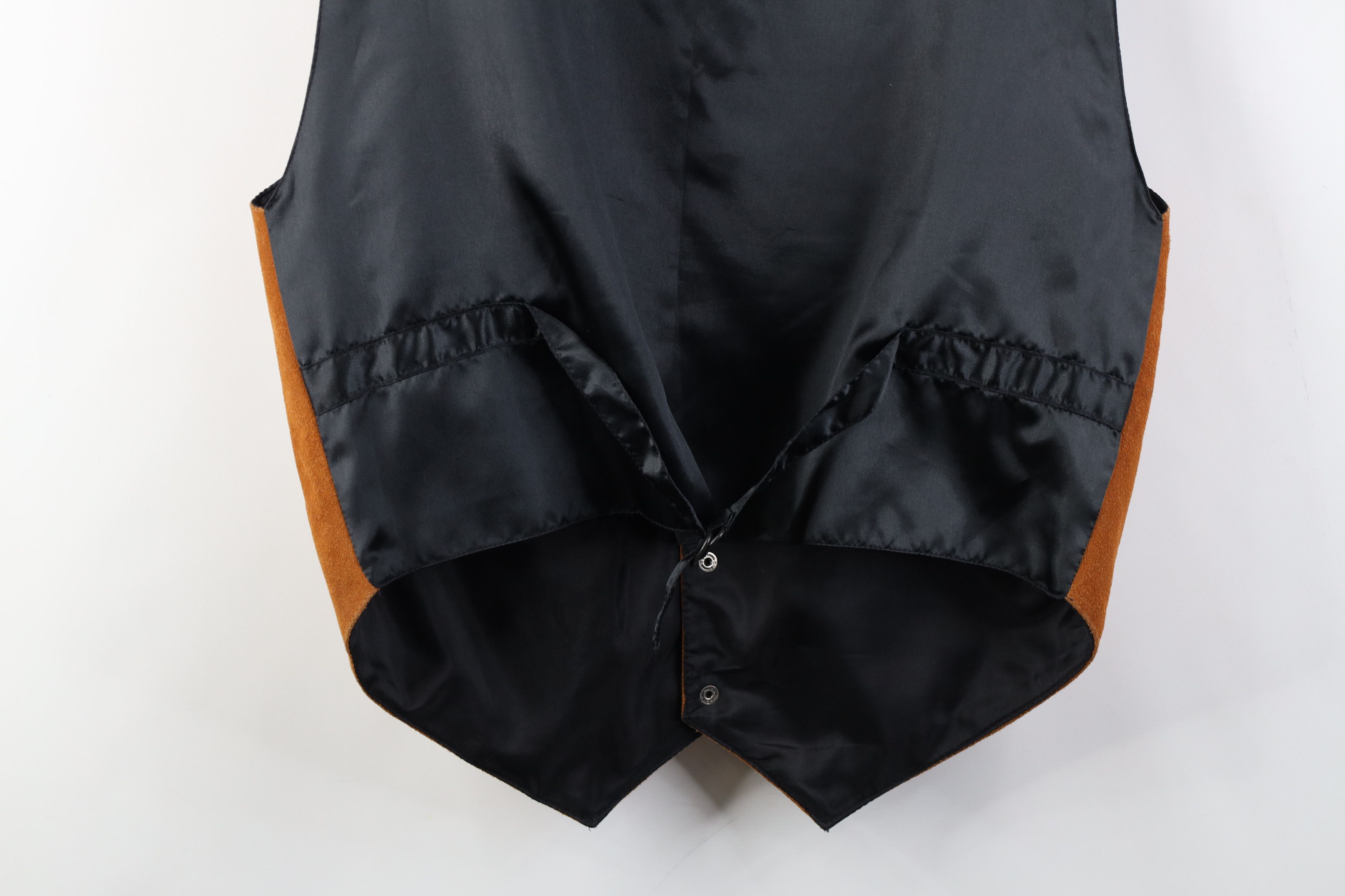 Vintage Vintage 90s Streetwear Leather Buckle Back Vest Jacket Brown Size US XL / EU 56 / 4 - 11 Thumbnail