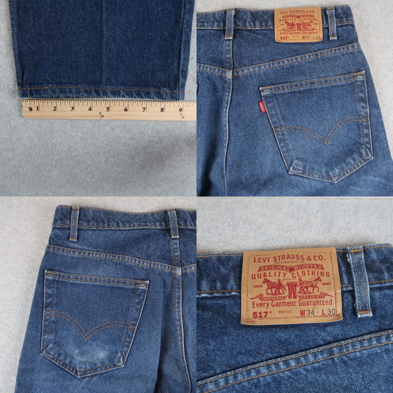 Levi's VINTAGE Levi’s 517 Bootcut Jeans Denim Moon 90s USA Mens Blue 34x30 Regular Size US 34 / EU 50 - 8 Thumbnail