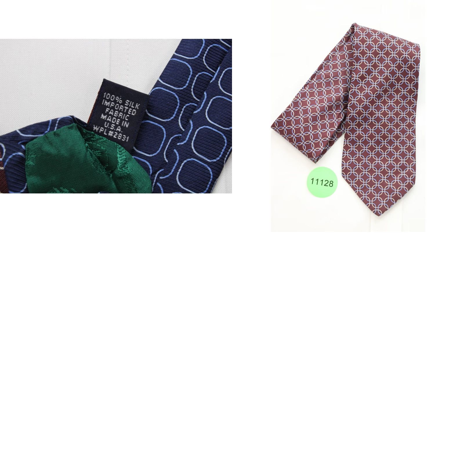 Tommy Hilfiger VTG Tommy Hilfiger Silk Necktie Burgandy Blue Geometric Men's Tie Stylish USA Size ONE SIZE - 8 Thumbnail