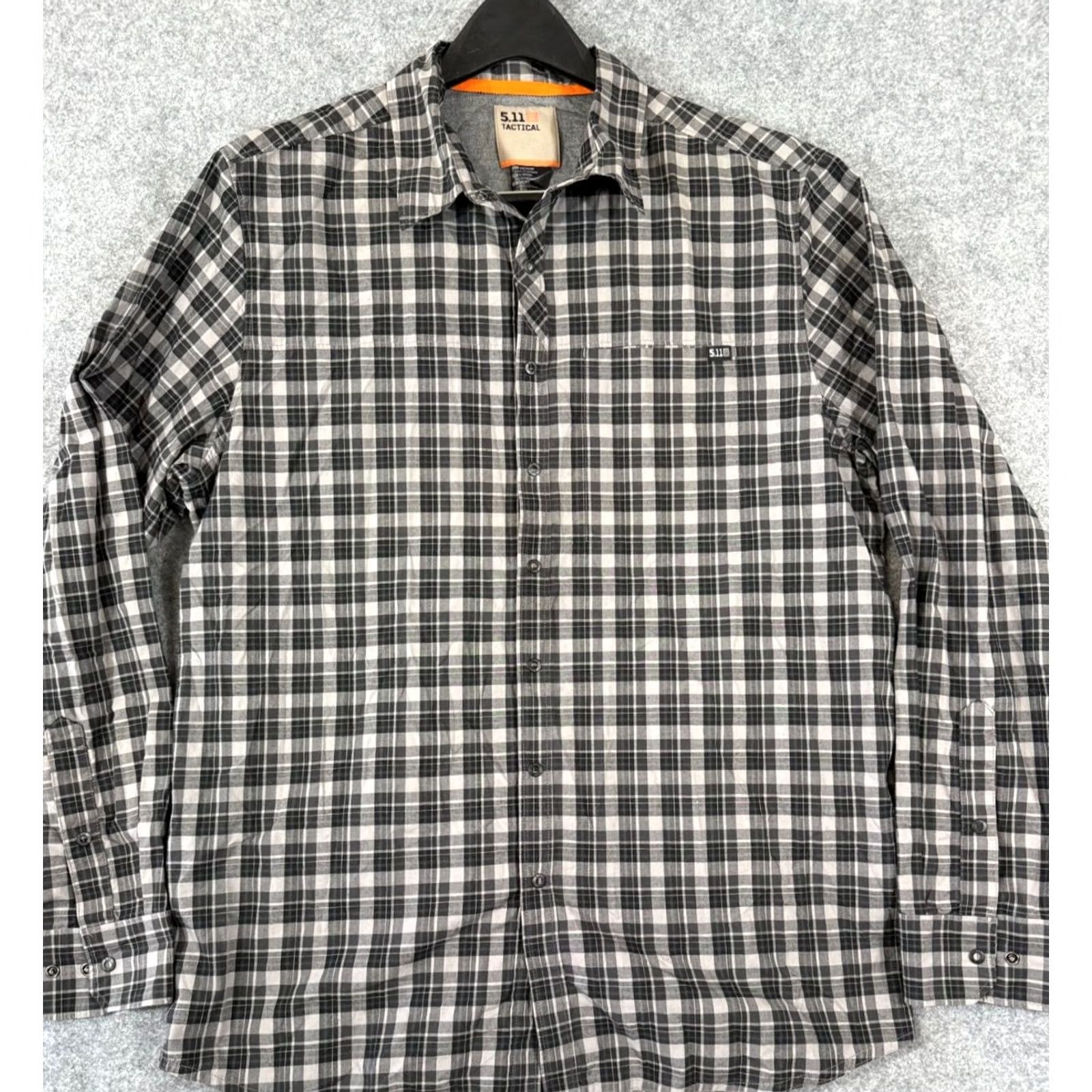Vintage 5.11 Tactical Shirt Mens M Gray Button Black Plaid Long Sleeve Snaps Workwear Size US M / EU 48-50 / 2 - 3 Thumbnail