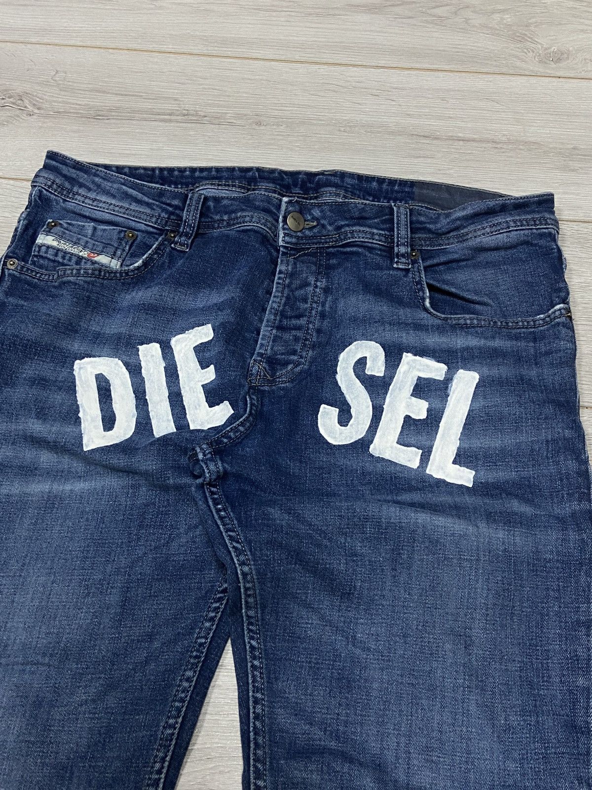 Diesel Diesel spell out big logo painted logo jeans pants Size US 38 / EU 54 - 4 Thumbnail