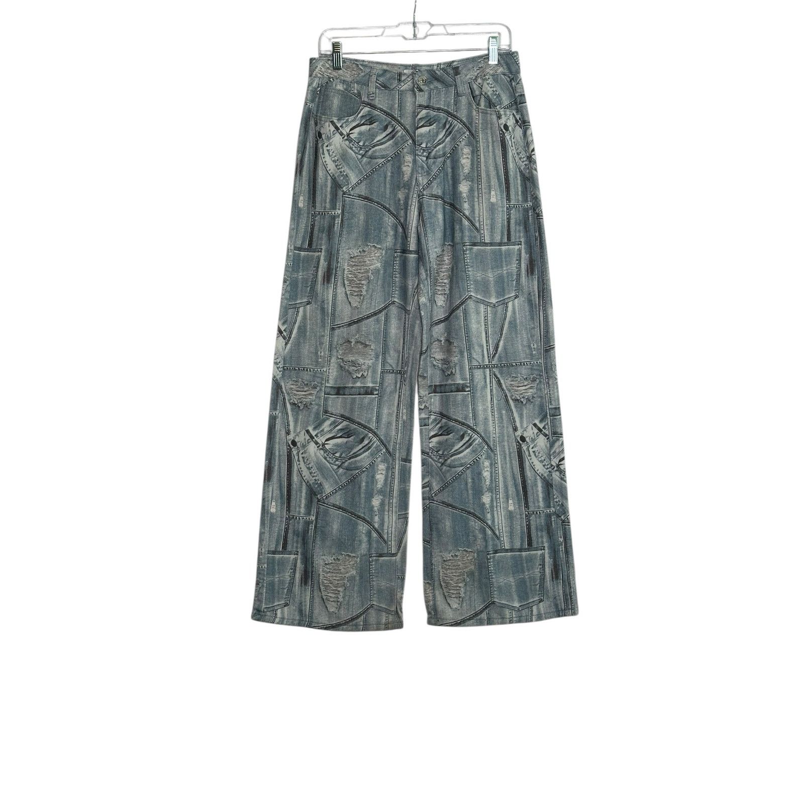 Forever 21 Forever 21 distressed denim print wide legs jeans size 28 Size 29" - 8 Thumbnail