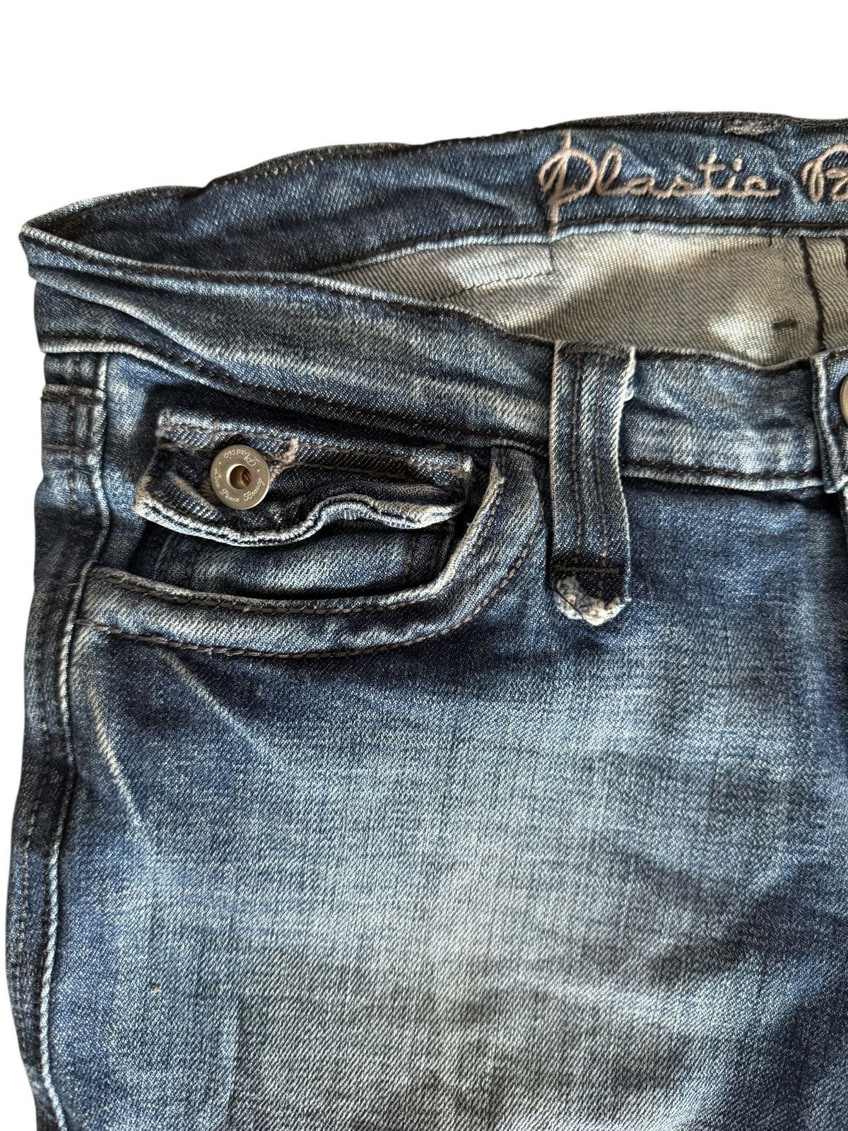 Tornado Mart Flared Jeans Plastic Boy Gly USA Made Nice Design Denim Size US 33 - 9 Thumbnail