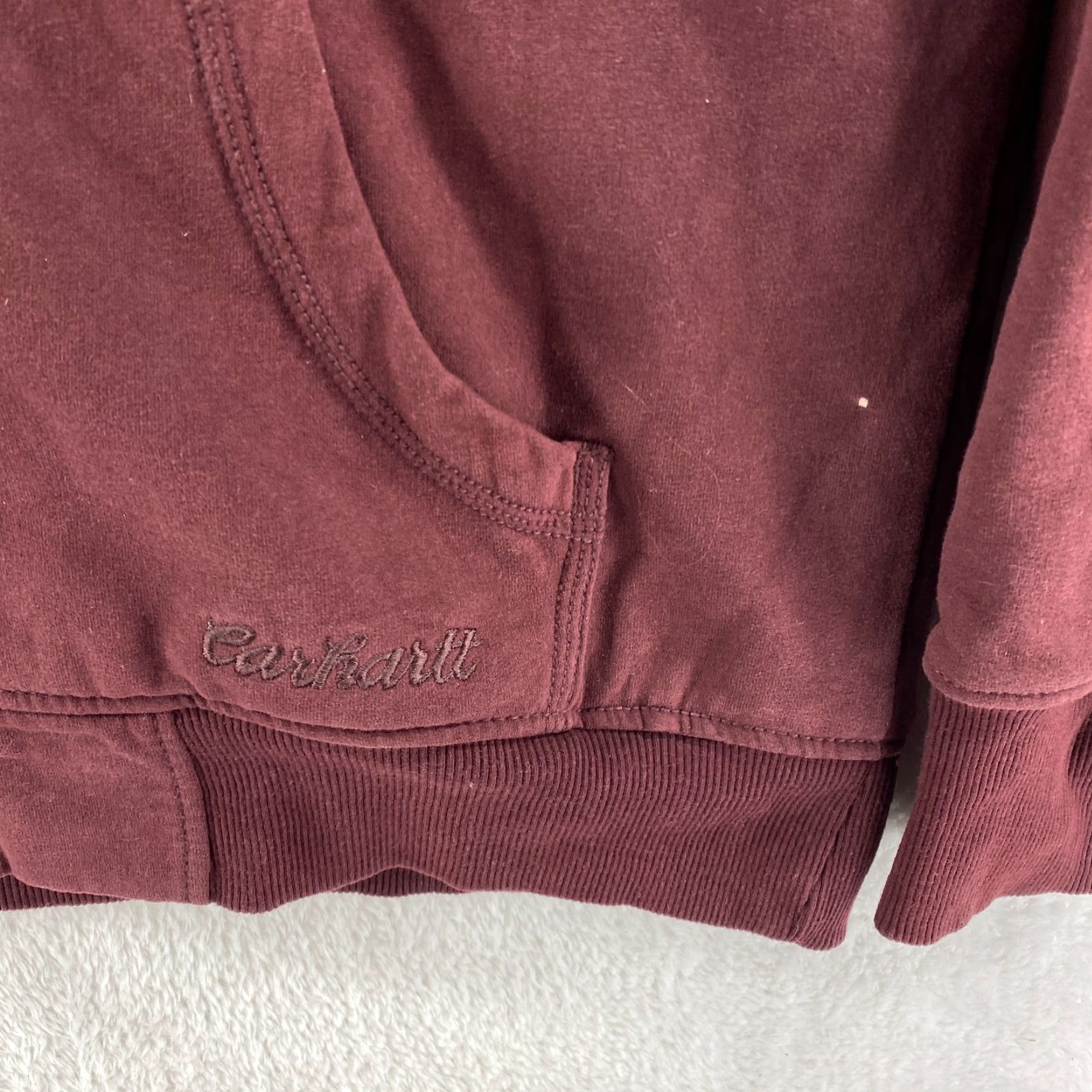 Carhartt VINTAGE Carhartt Maroon Womens XL 16-18 Hoodie Jacket Sweatshirt Sherpa Fleece Lined Full Zip Size XL / US 12-14 / IT 48-50 - 3 Thumbnail
