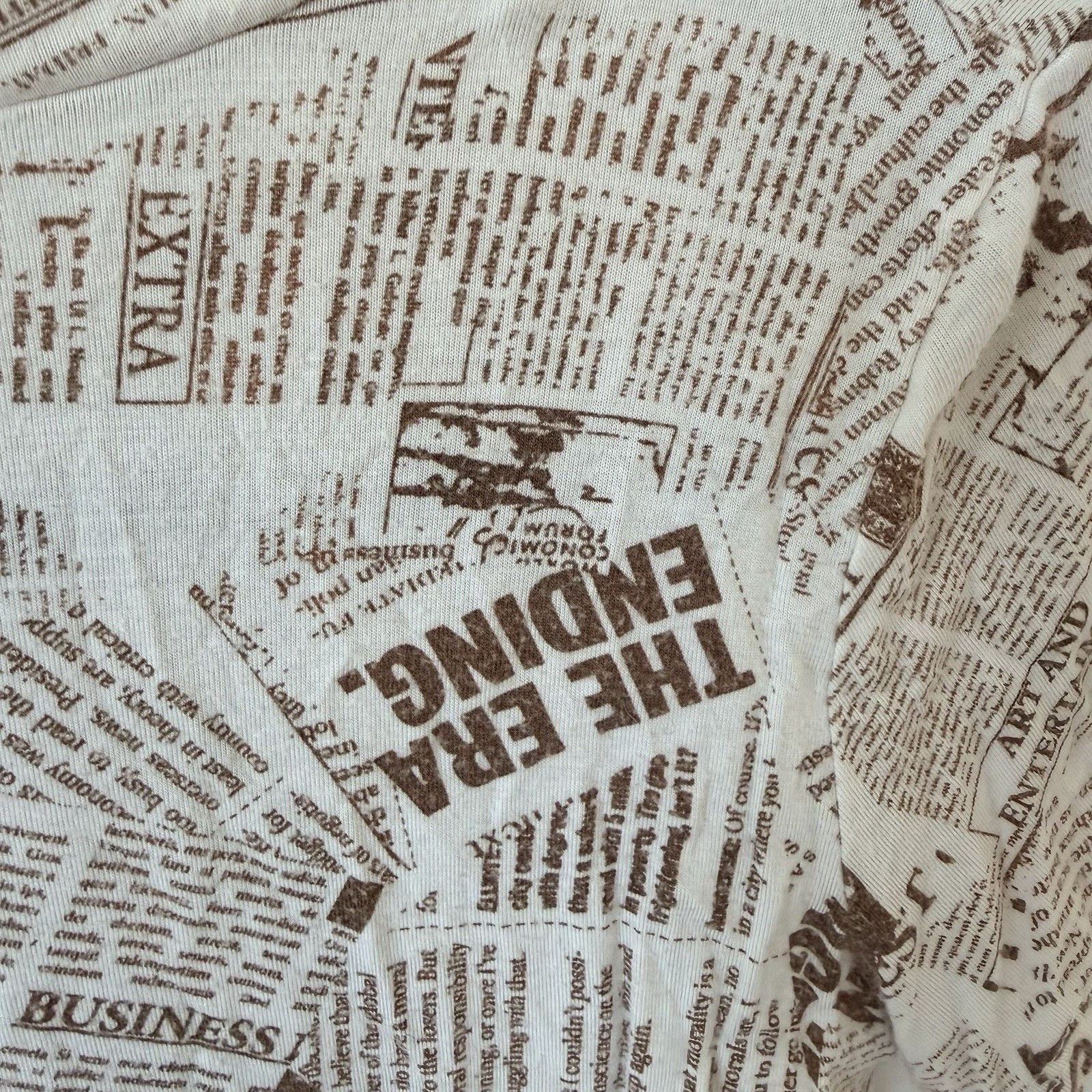 Other Ragdoll LA Newspaper Print Tee Shirt 84 Graphic Brown White Size M / US 6-8 / IT 42-44 - 8 Thumbnail