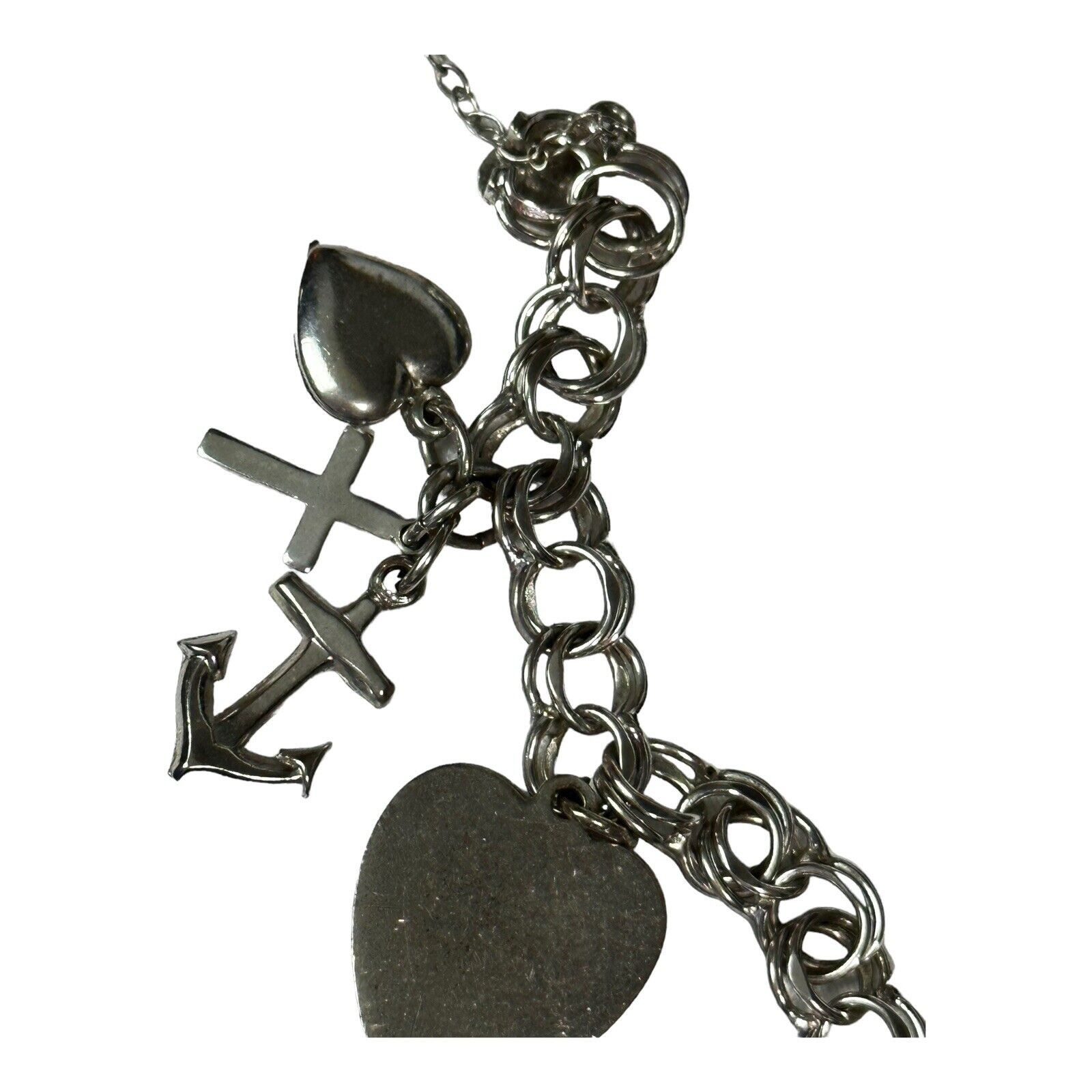 Vintage Vintage Forstner Charm Bracelet With Heart & Cross Charms An Size ONE SIZE - 5 Thumbnail