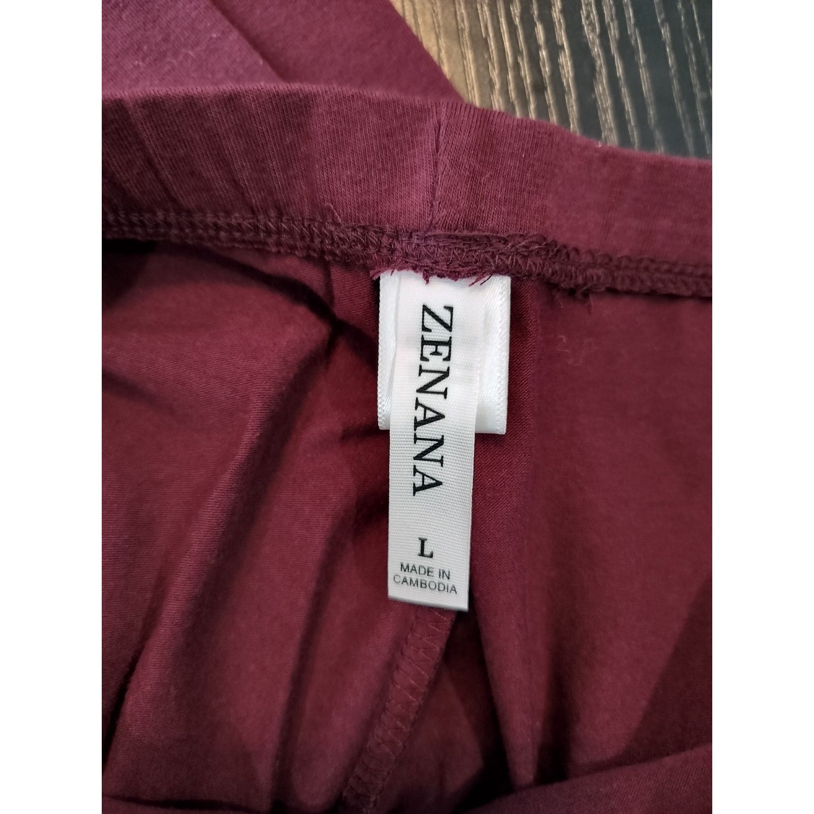 Other Zenana Women’s Large Burgundy Leggings High Waist Pants Size 26" / US 2 / IT 38 - 5 Thumbnail