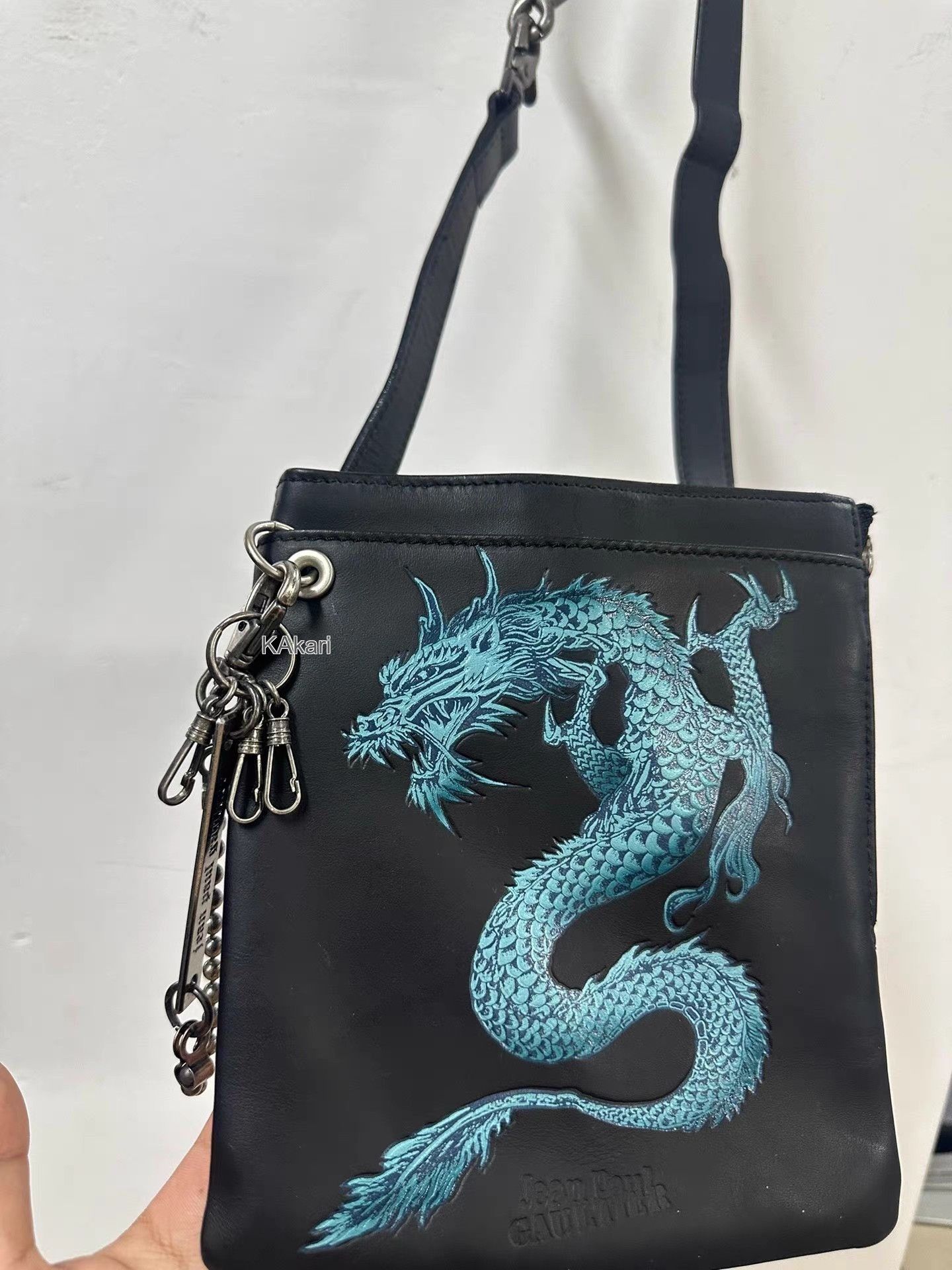 Jean Paul Gaultier Black Crossbody Bag with Dragon Embroidery Size ONE SIZE - 3 Thumbnail